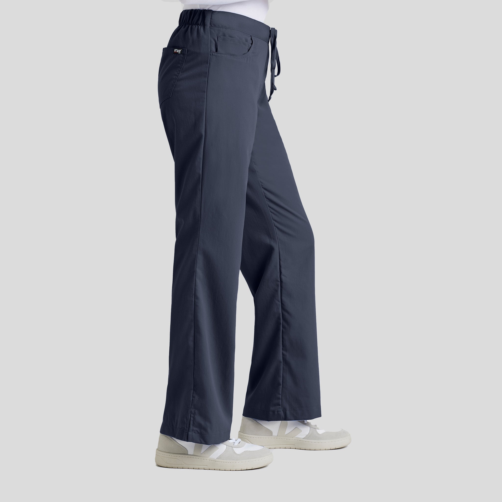 Riley 5-Pocket Mid-Rise Flared Leg Scrub Pant | Steel