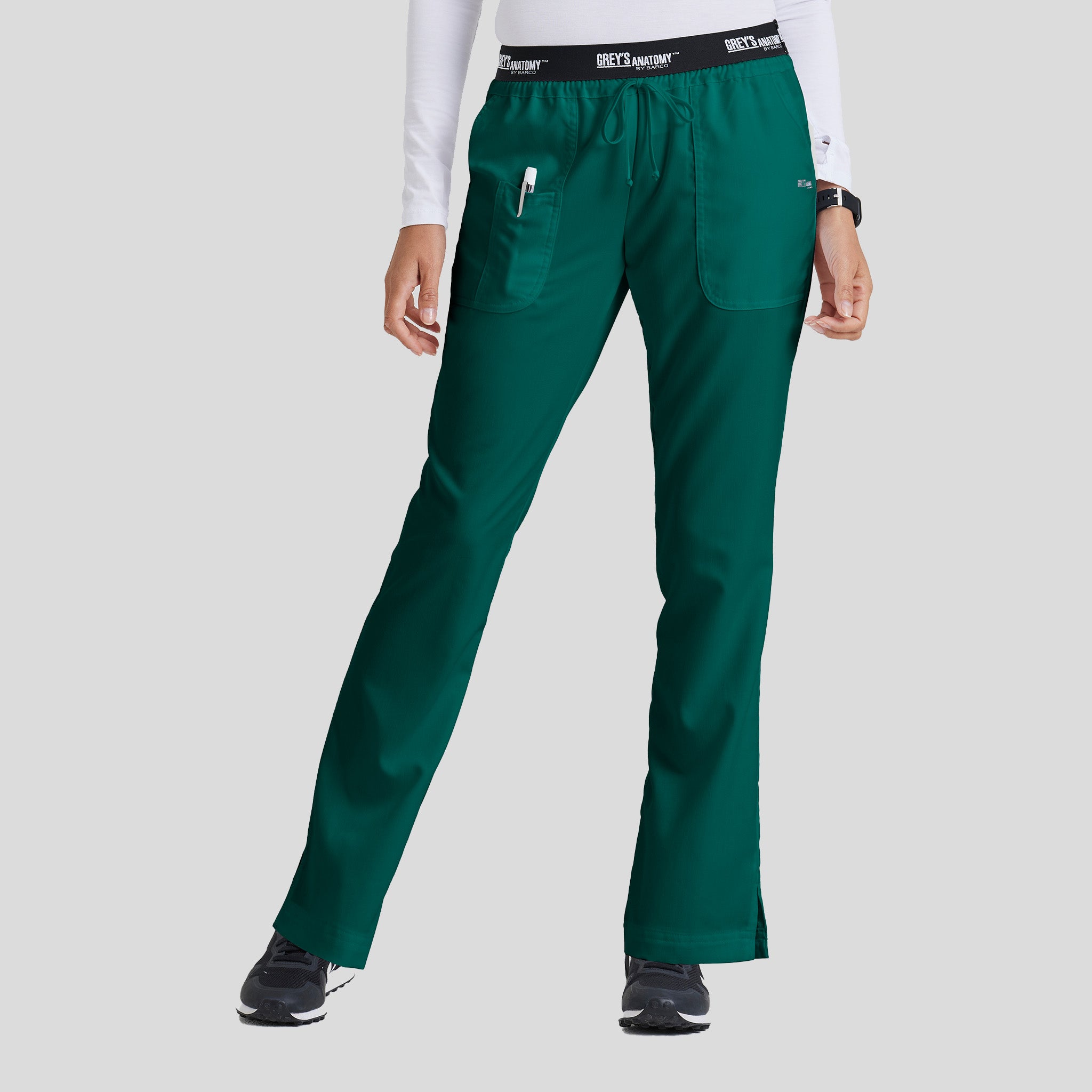Aubrey 3-Pocket Low-Rise Flared Leg Scrub Pant | Hunter