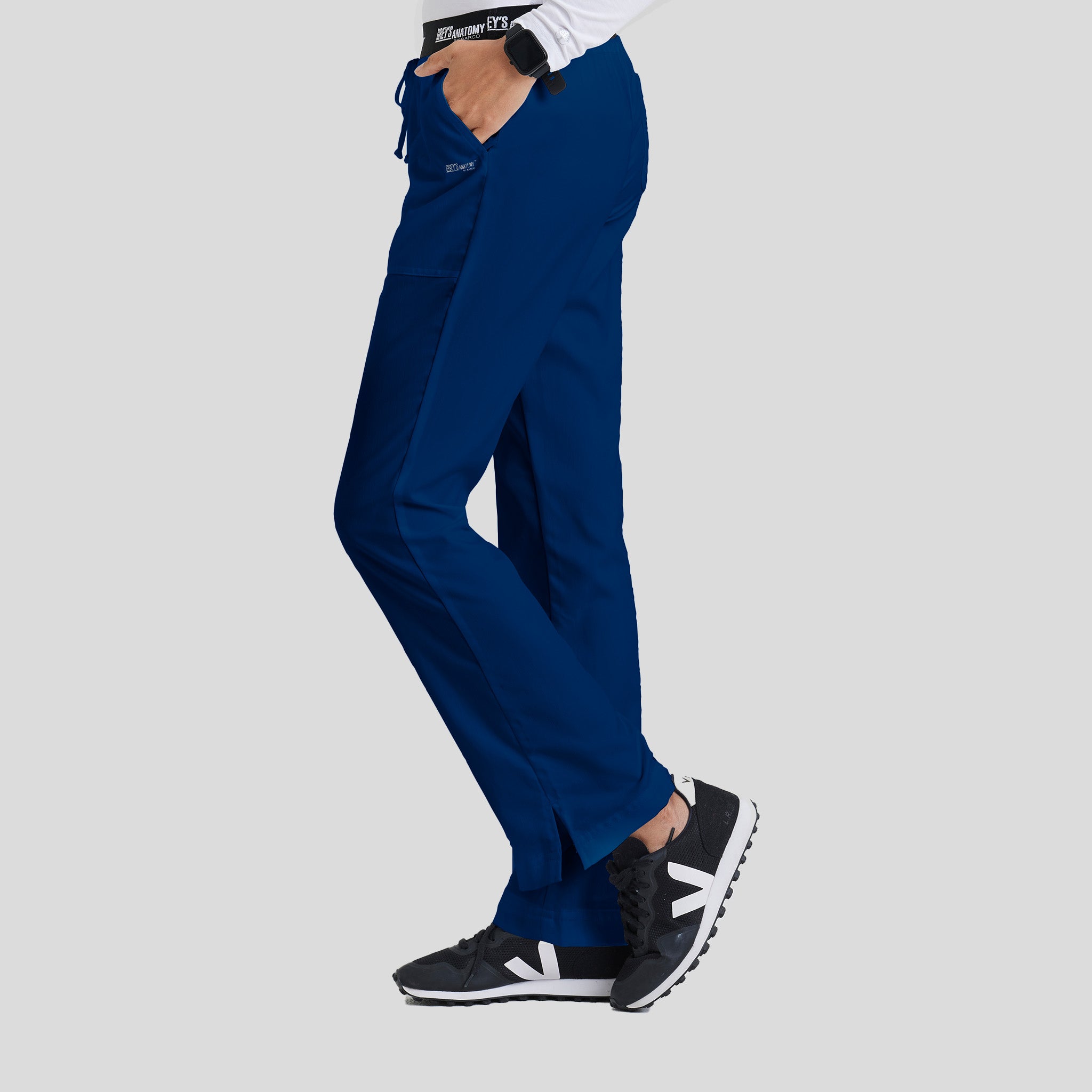 Aubrey 3-Pocket Low-Rise Flared Leg Scrub Pant | Indigo