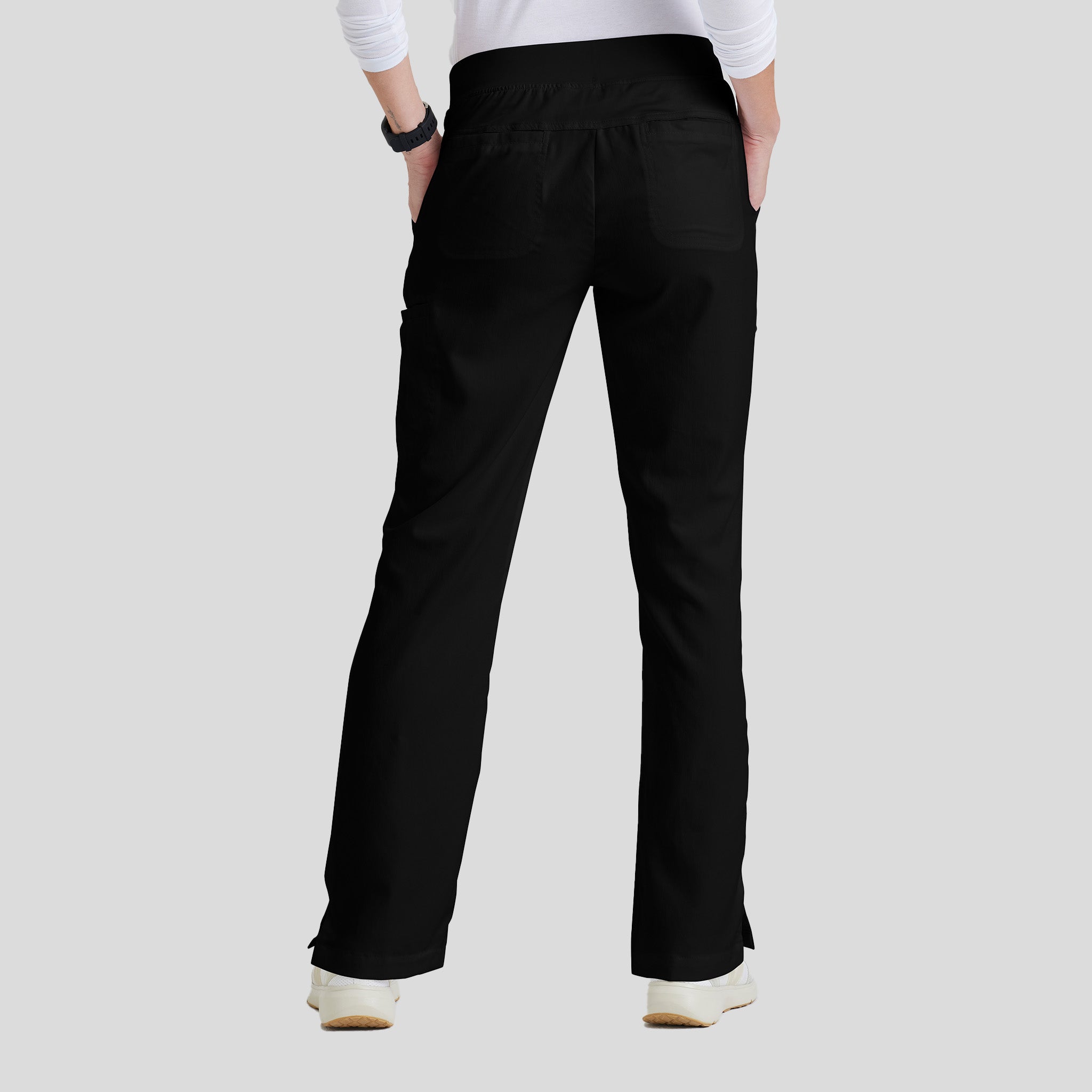 Mia 6-Pocket Low-Rise Straight Leg Scrub Pant | Black