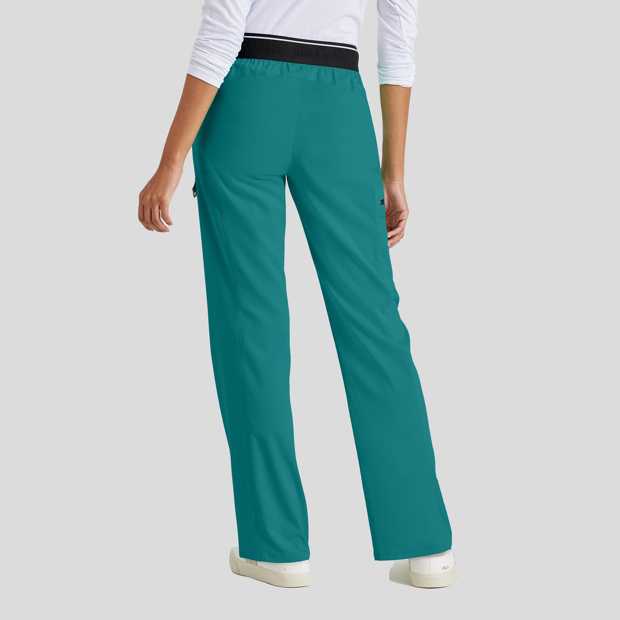 Kim 3-Pocket Mid-Rise Straight Leg Scrub Pant | Teal