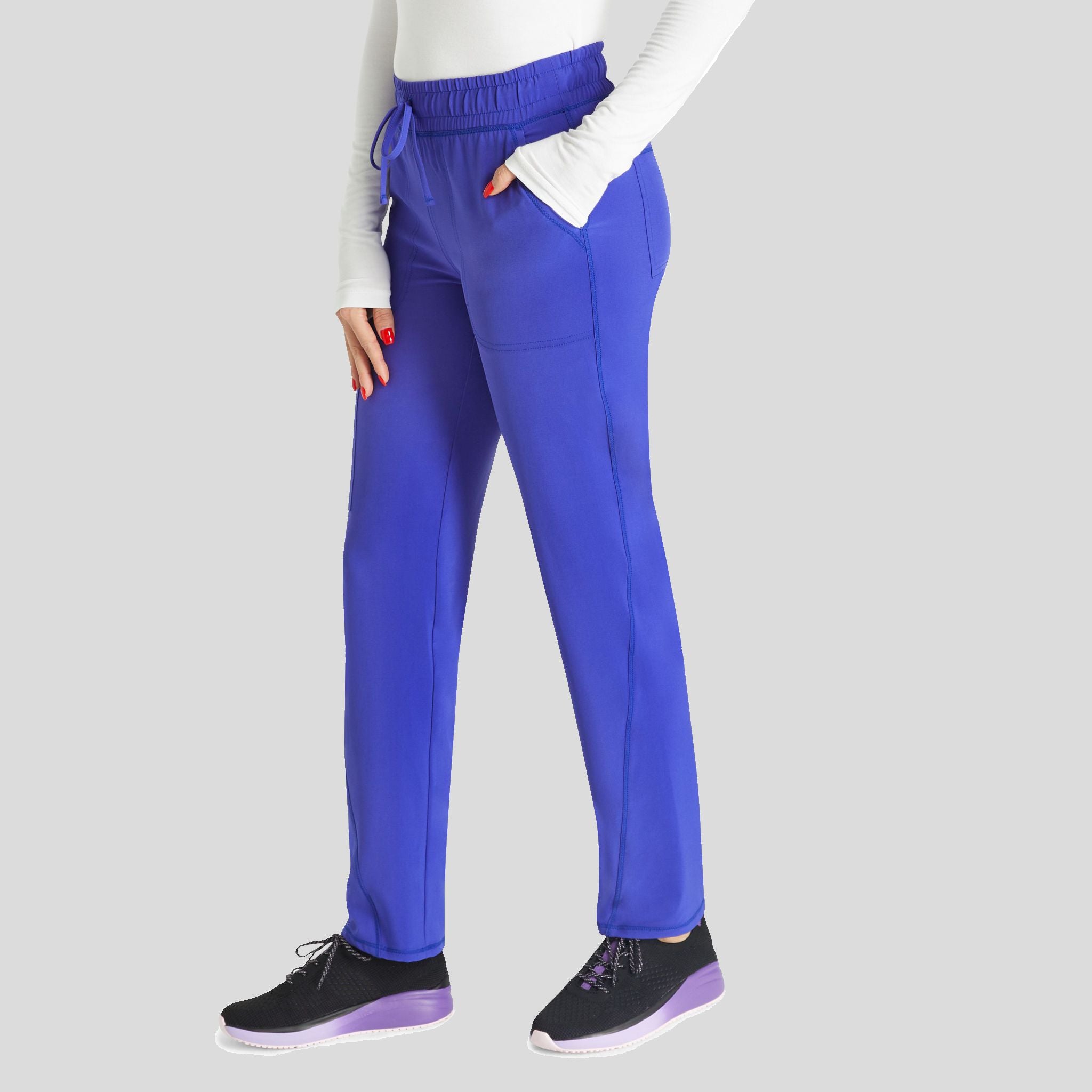 Mid Rise Tapered Leg Drawstring Pant | Glacier Pearl