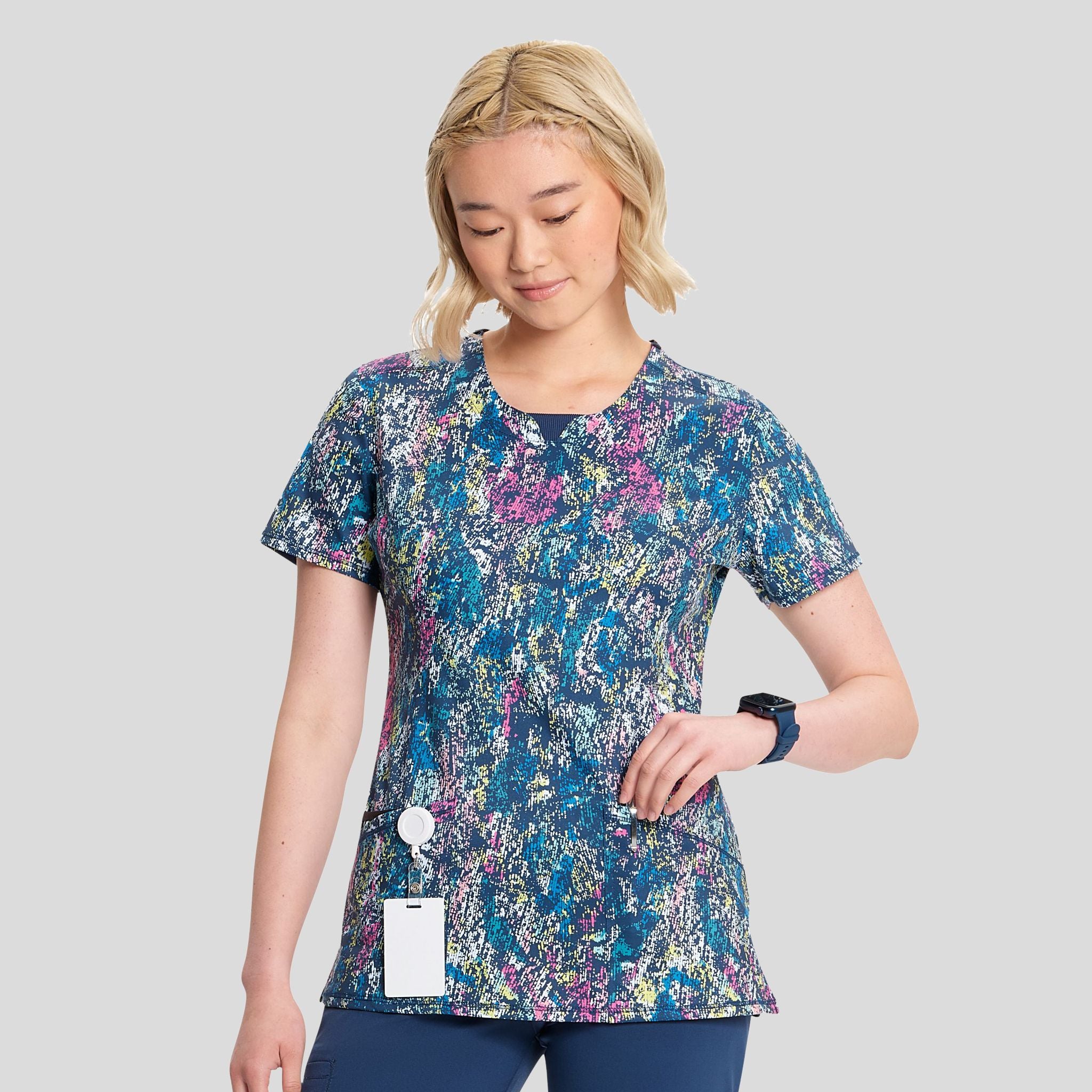 Colorful Distress Print Top