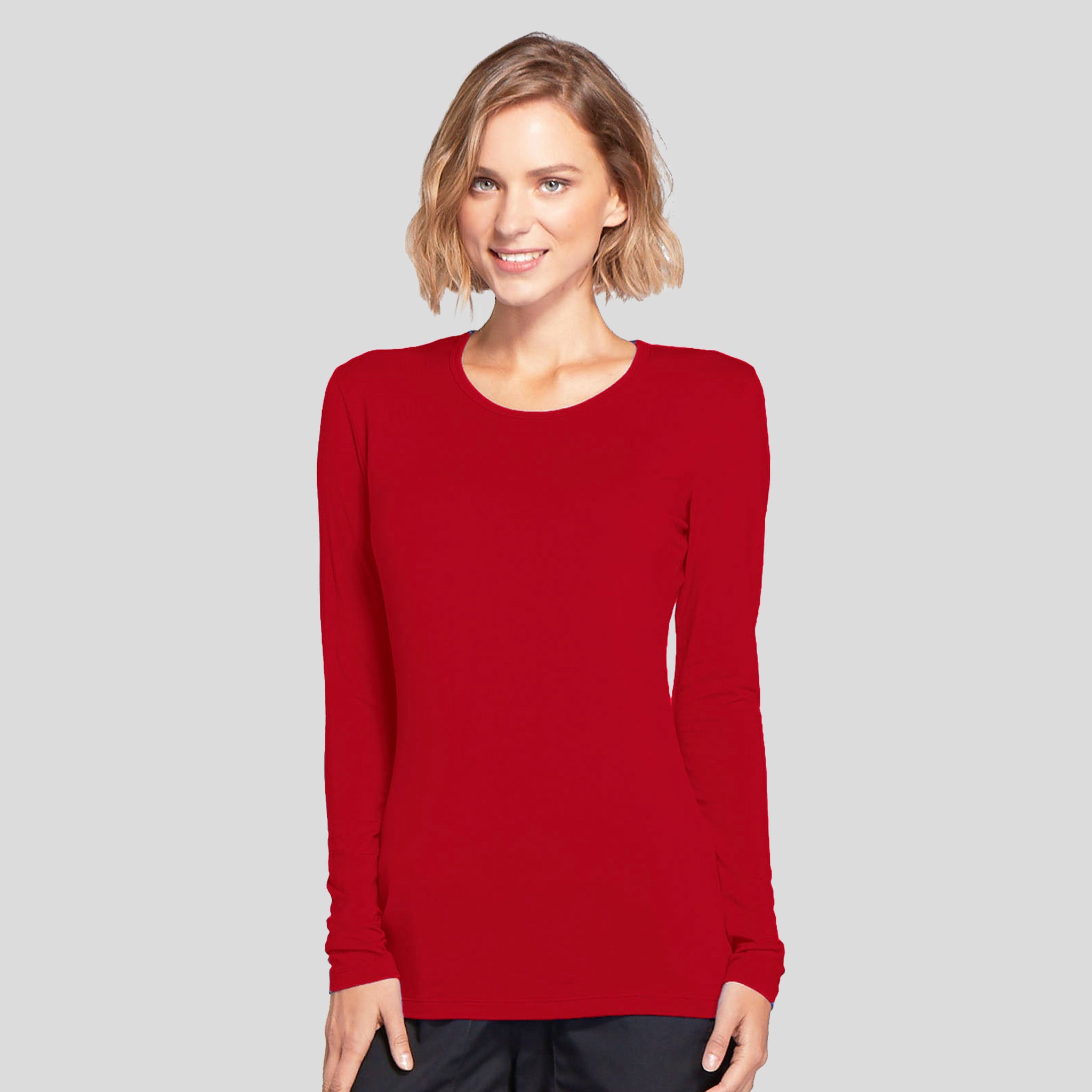 Long Sleeve Knit Underscrub | Red