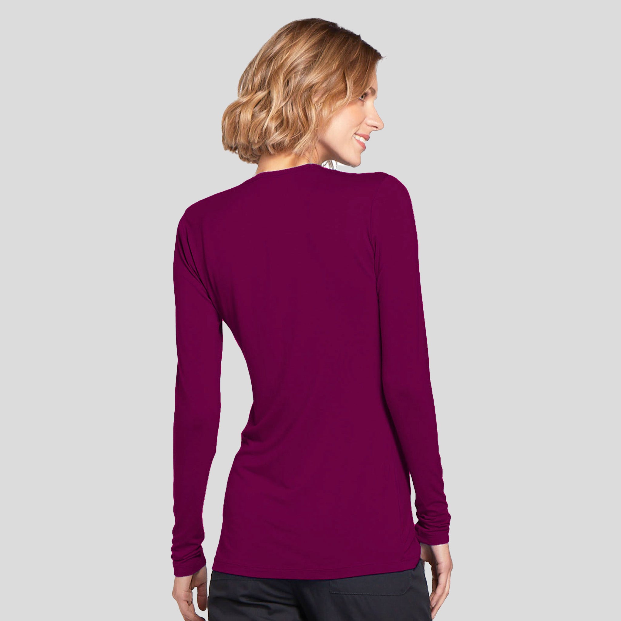 Long Sleeve Knit Underscrub | Wine