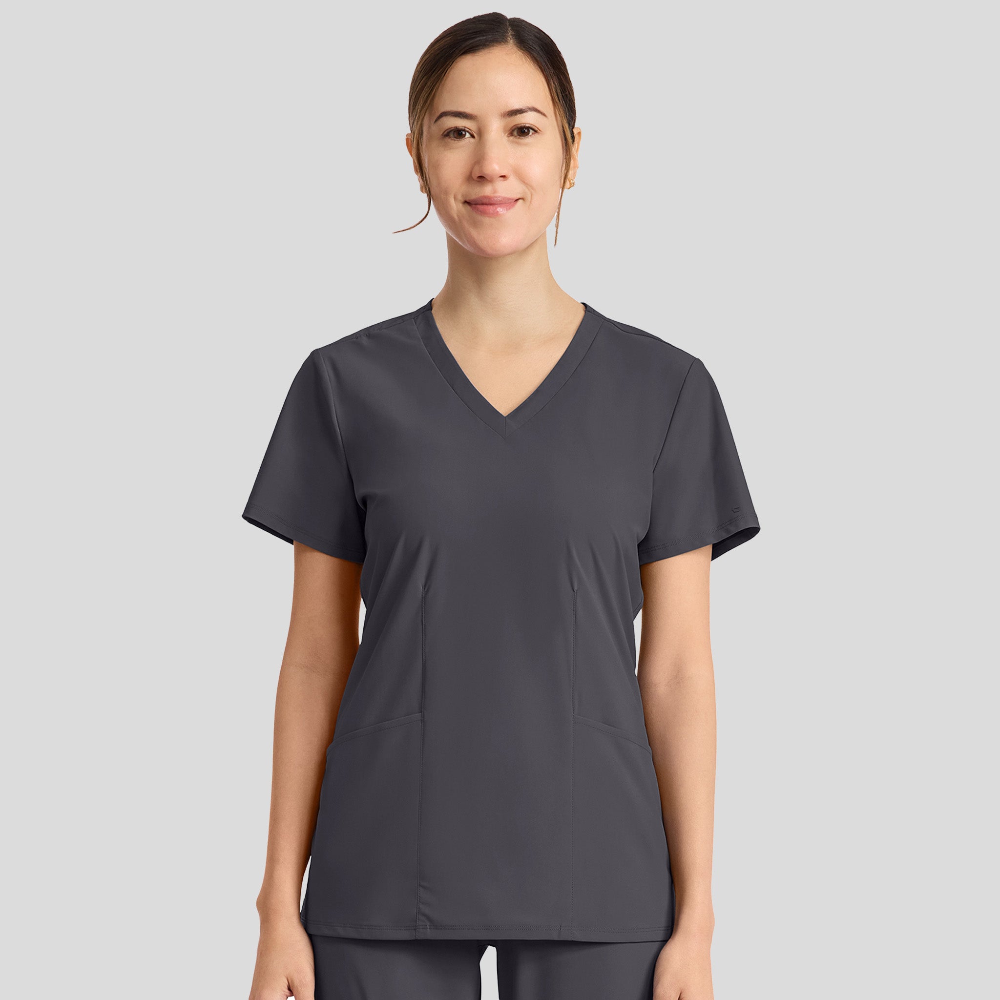 Infinity Pursuit V-Neck Top | Pewter