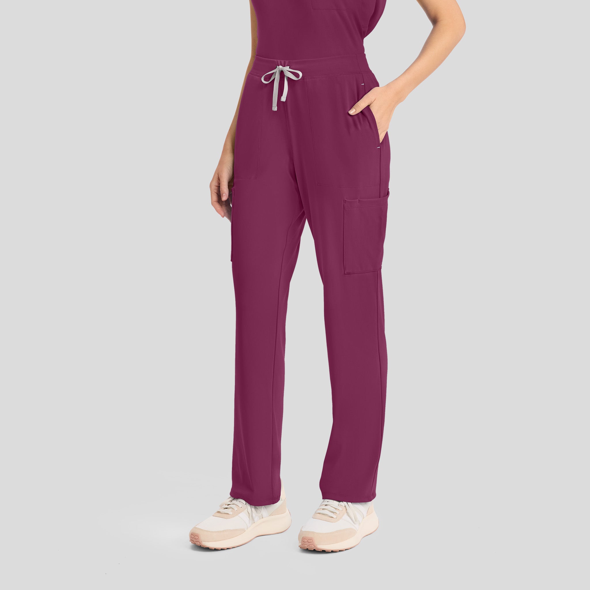 Achieve Pull-On Straight Leg Scrub Pant | Wine