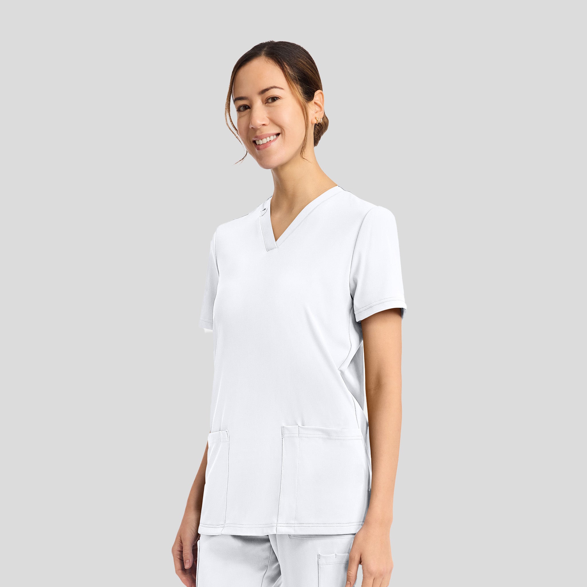 Achieve 2-Pocket Scrub Top | White
