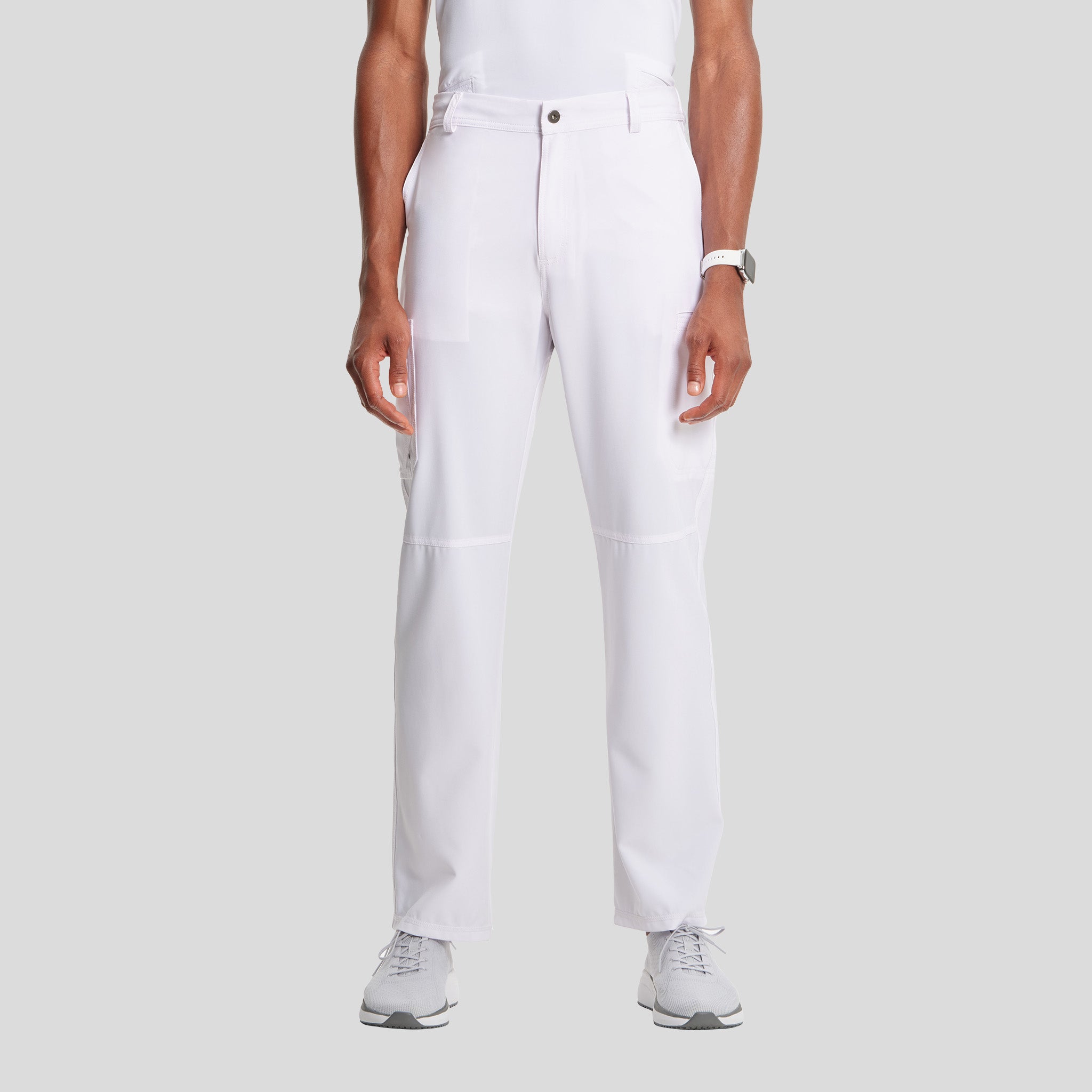 Men's Zip Fly Cargo Scrub Pant | White