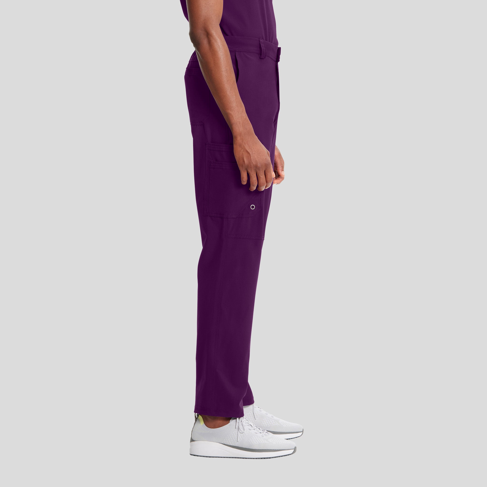 Men's Zip Fly Cargo Scrub Pant | Eggplant