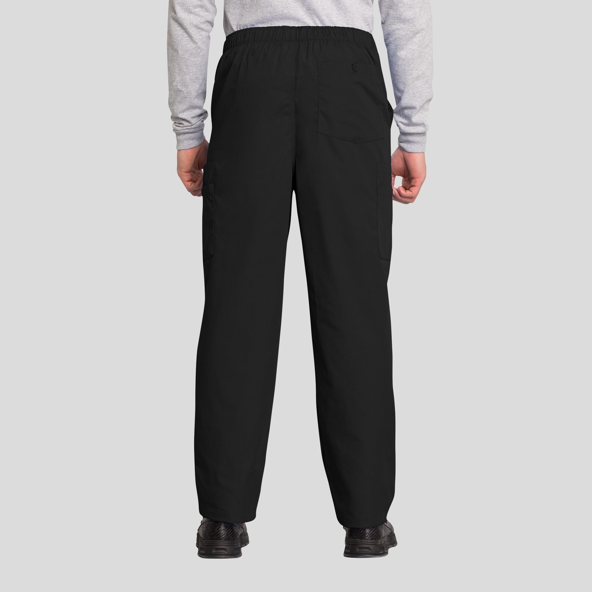 Men's Drawstring Cargo Scrub Pant | Black