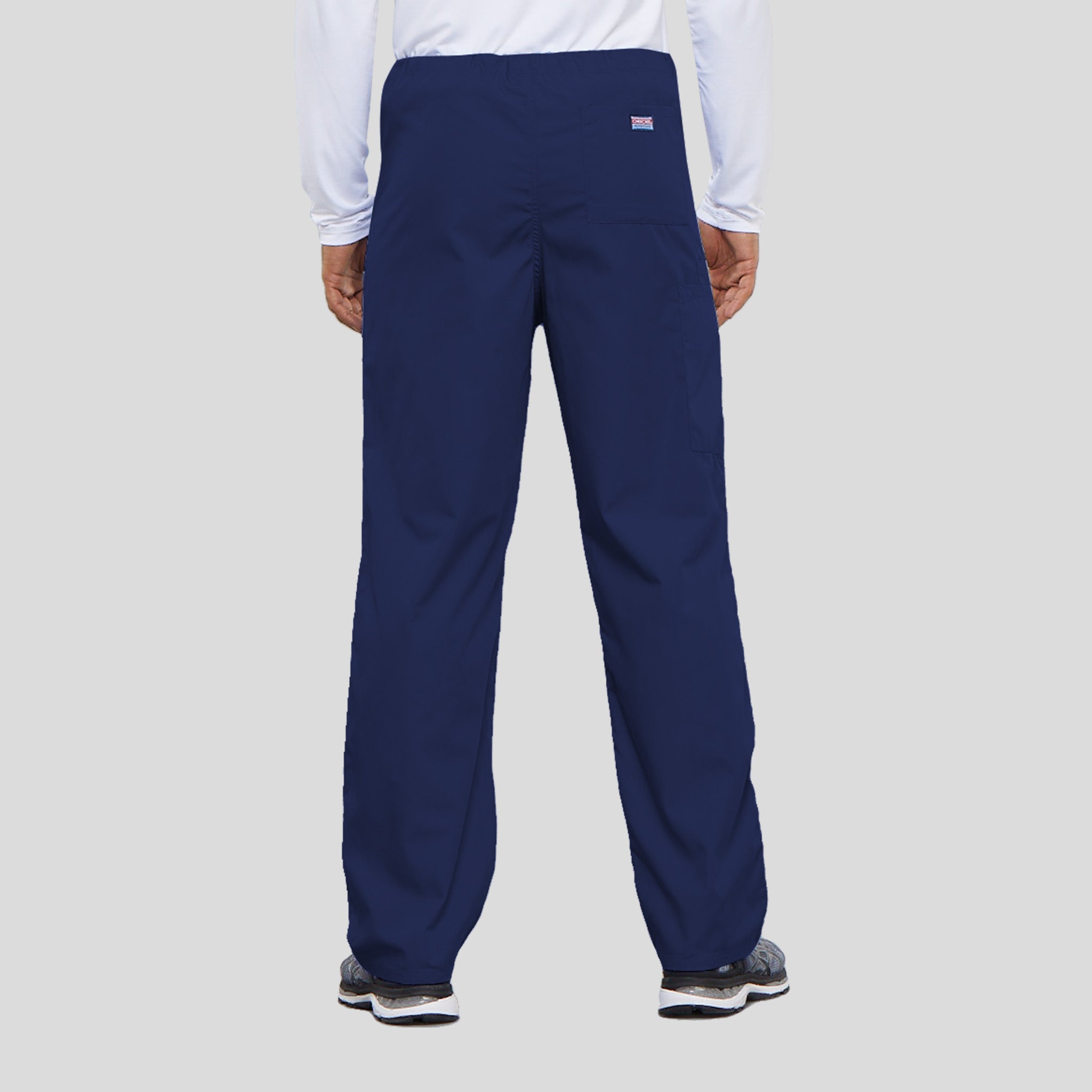 Unisex Drawstring Cargo Scrub Pant | Navy