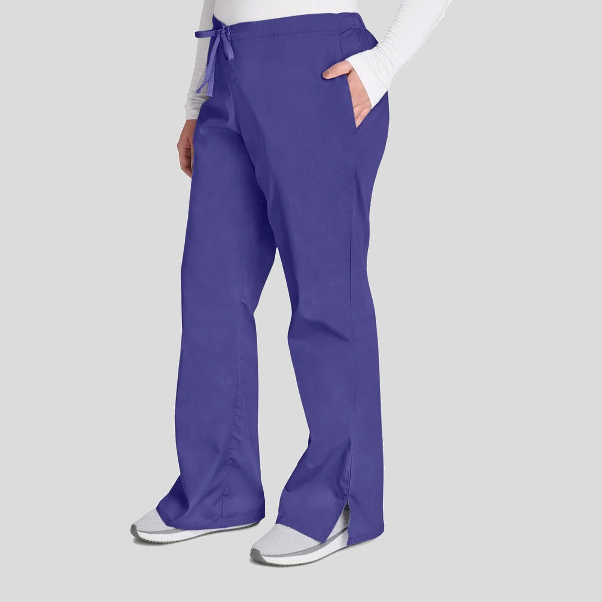 Natural Rise Flare Leg Drawstring Pant | Grape