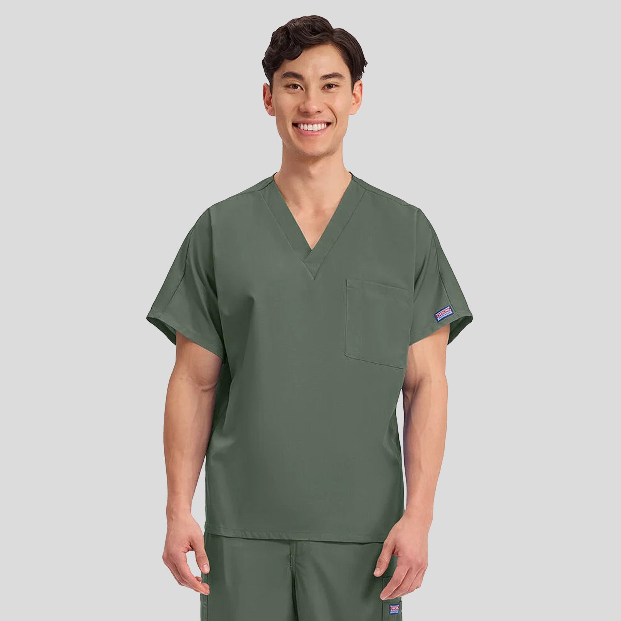 Unisex V-Neck 1 Pocket | Olive