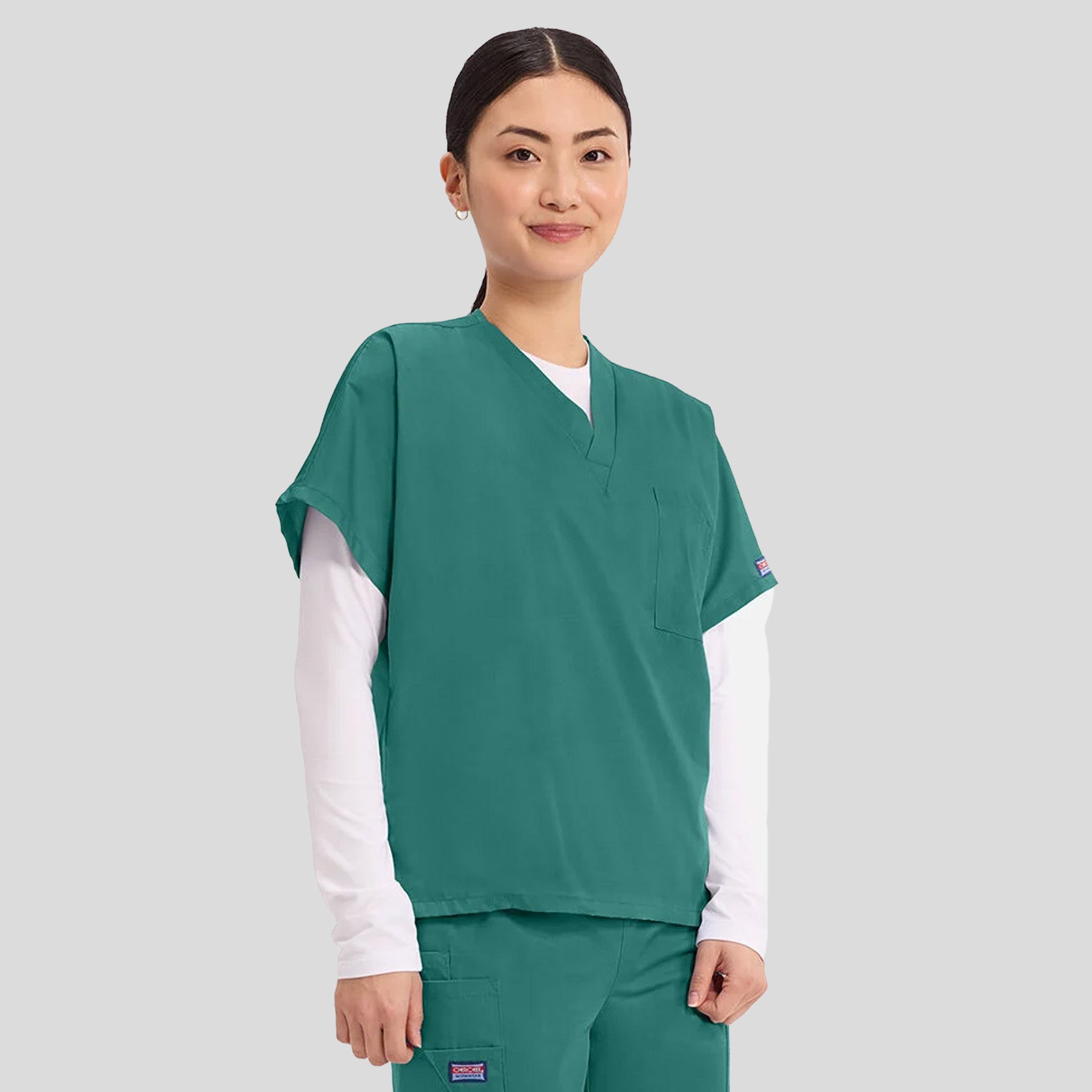 Unisex V-Neck 1 Pocket | Teal