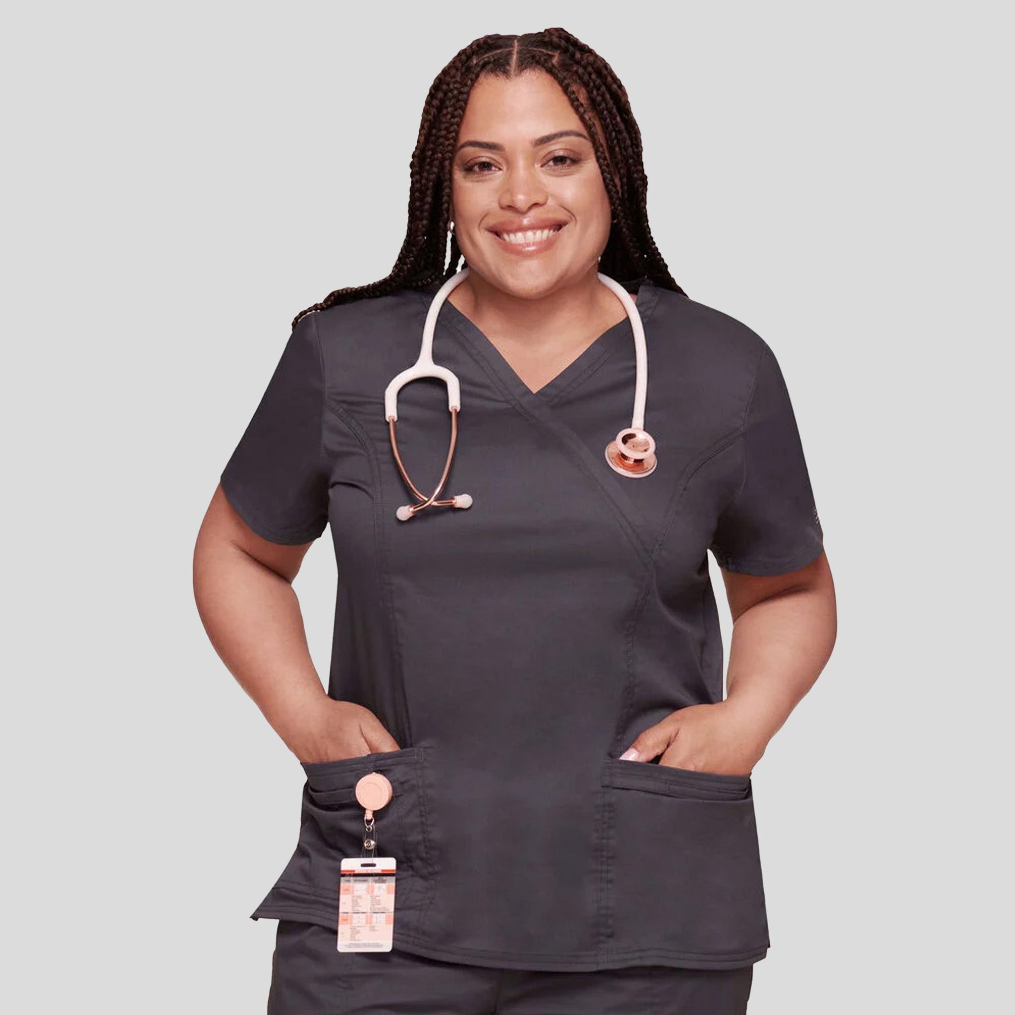 Women's Mock Wrap Princess Seam | Pewter