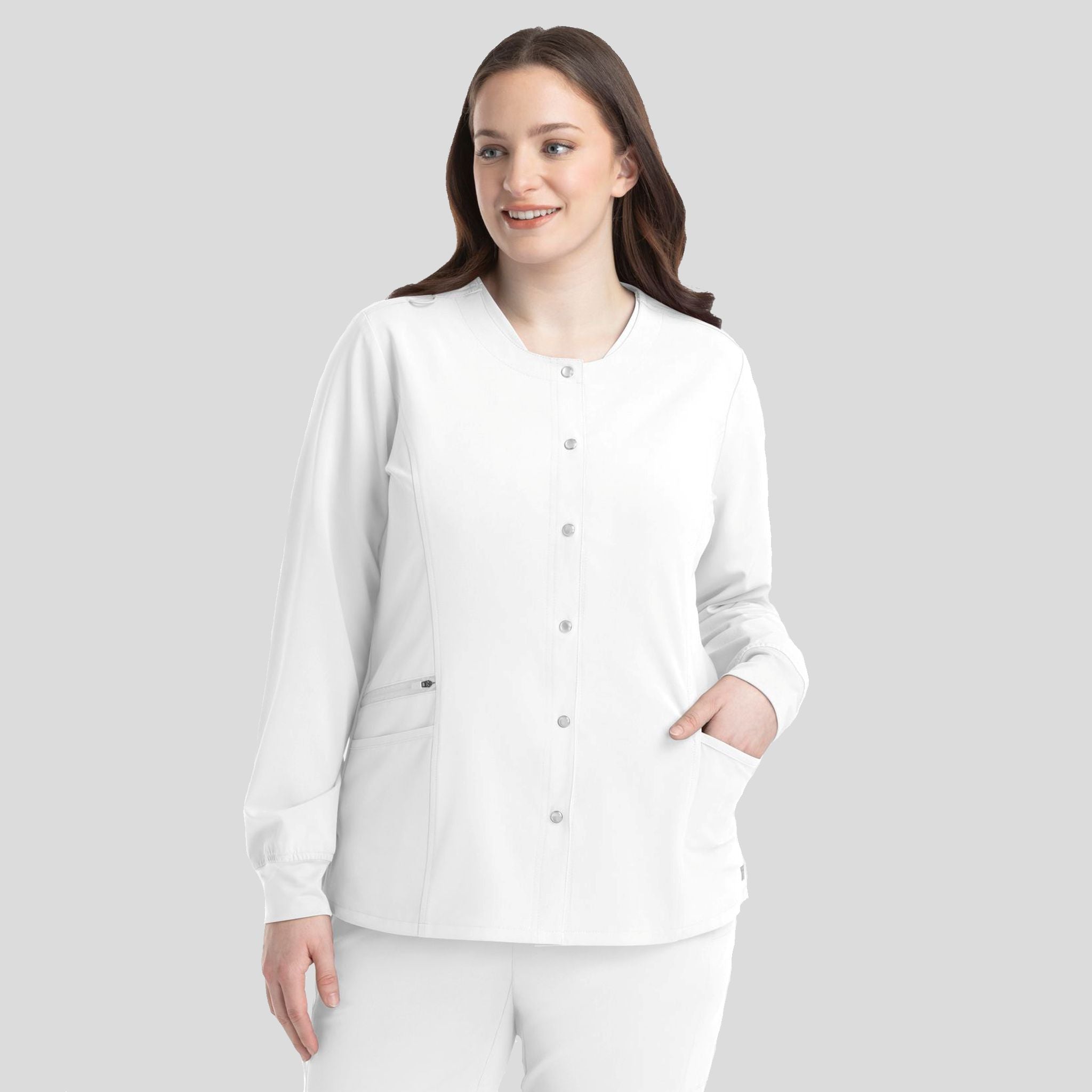 Womenβs Snap Jacket | White