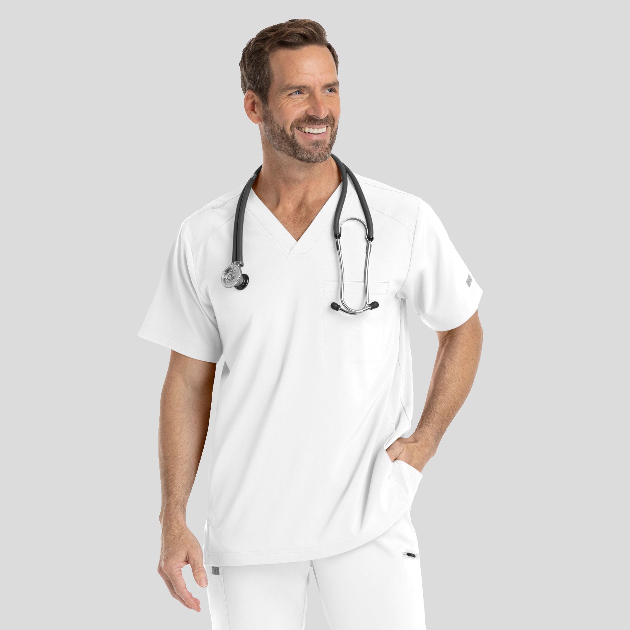 Men's V-Neck Top | White