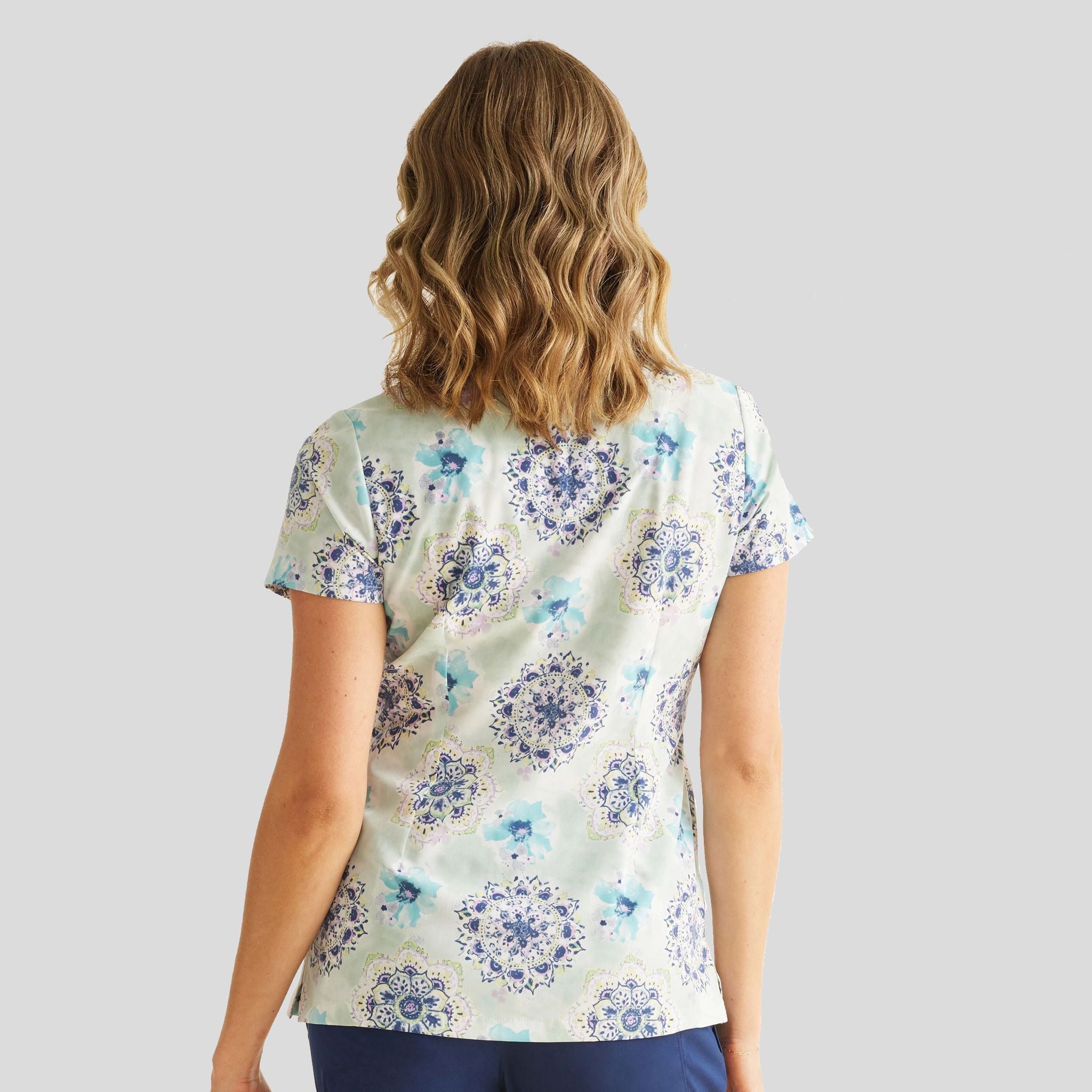 Ivy Water Color Medallion Print Top