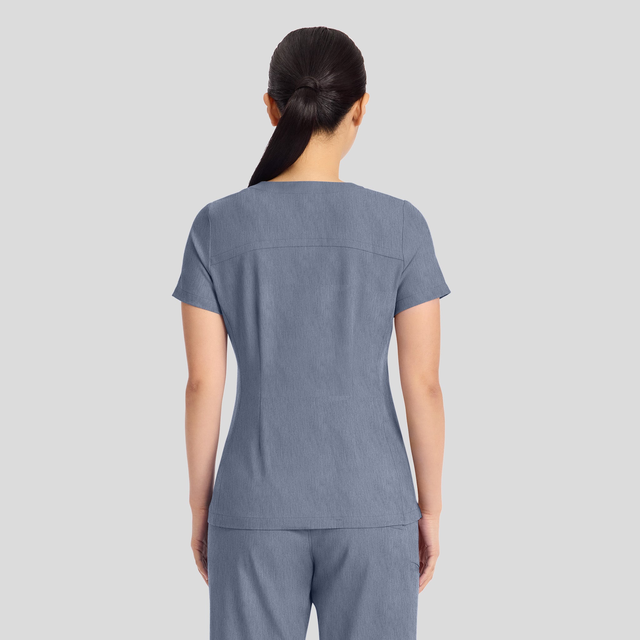 Women's Briana Y-Neck Scrub Top | Twilight Blue