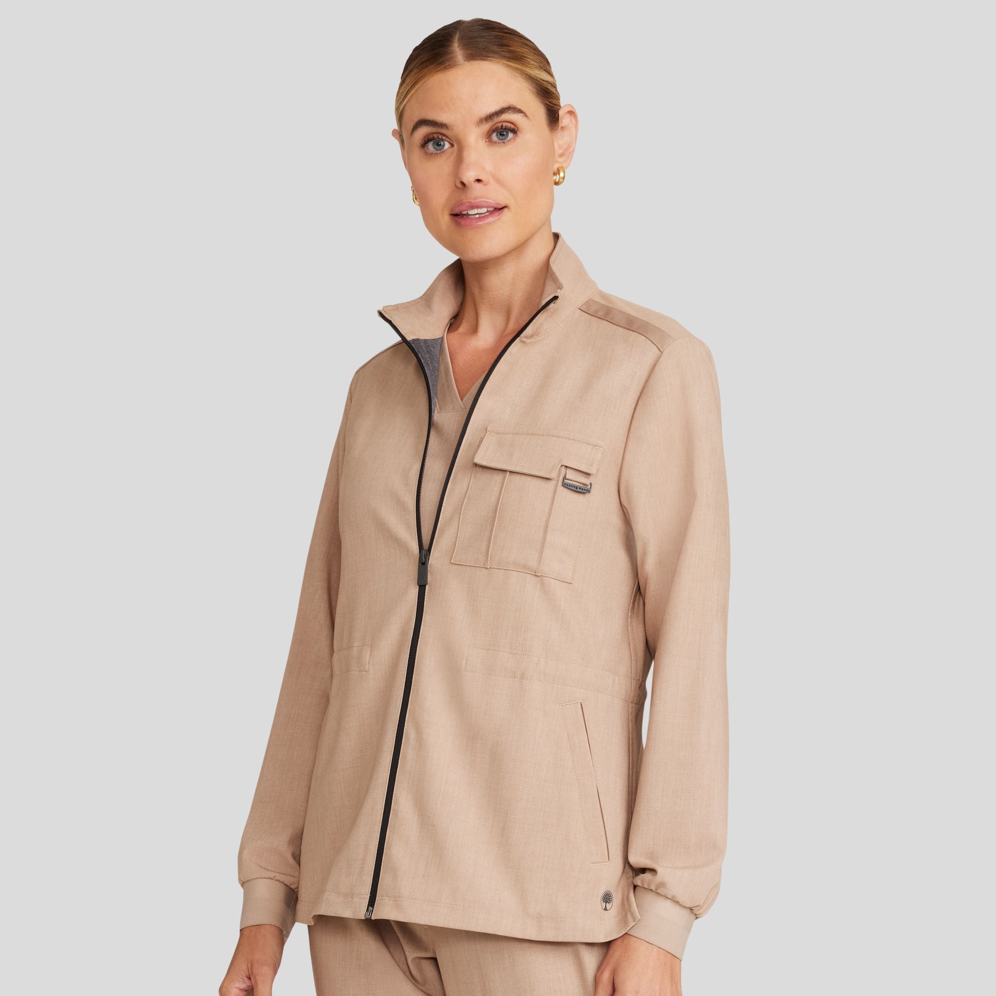 Women's Brooks Utility Scrub Jacket | Desert Taupe