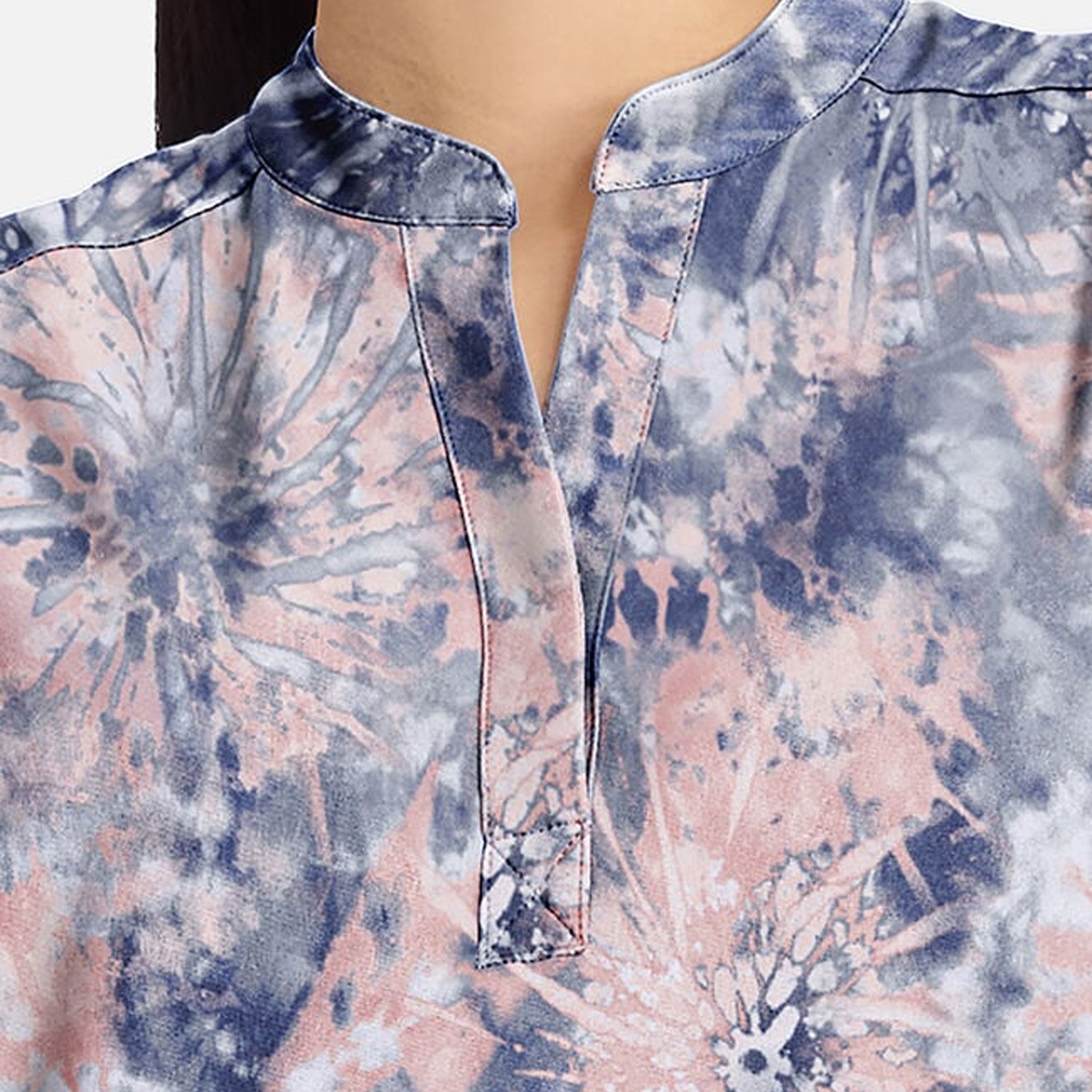 Journey Twilight Tie Dye Print Scrub Top