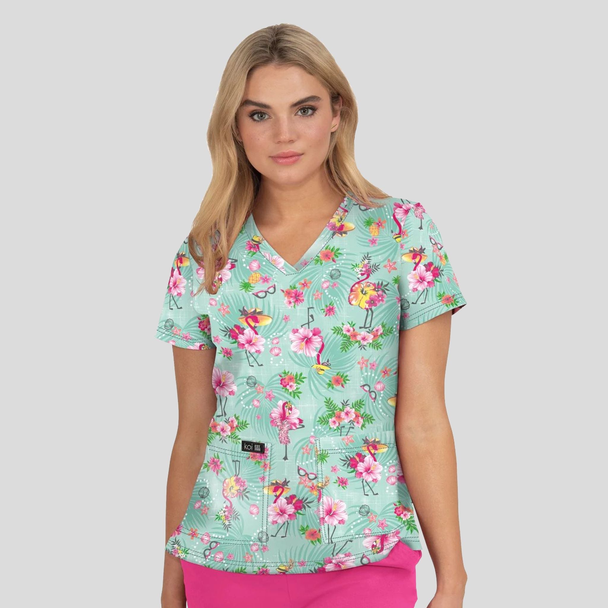 Leslie Top | Summer Flamingo
