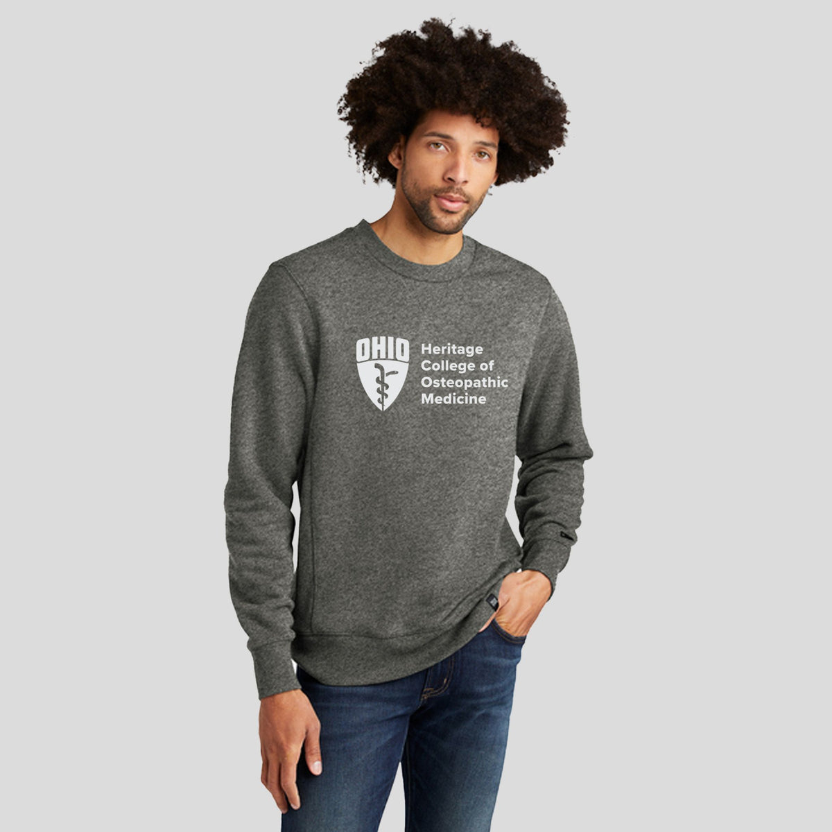 OU Men's French Terry Crew - School Logo | Black Twist