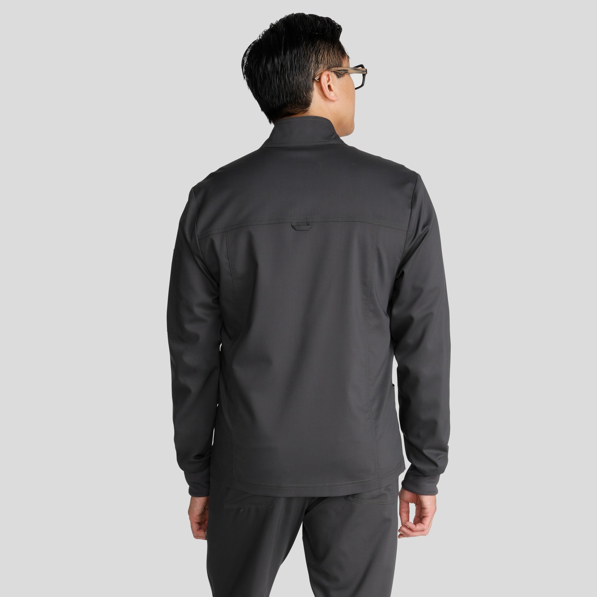 Men's Zip Front Scrub Jacket | Pewter