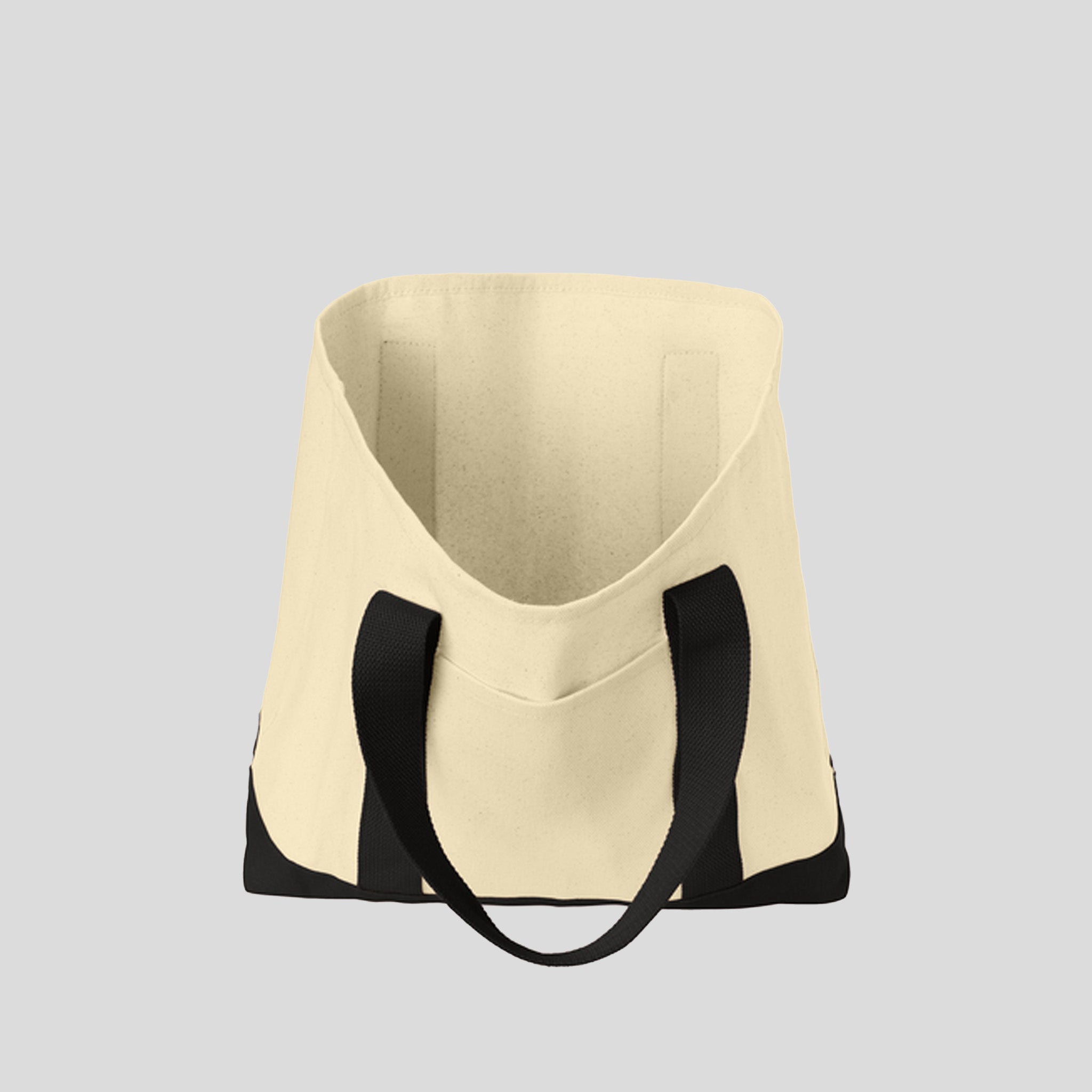 Ideal Twill Two-Tone Shopping Tote | Natural/Black
