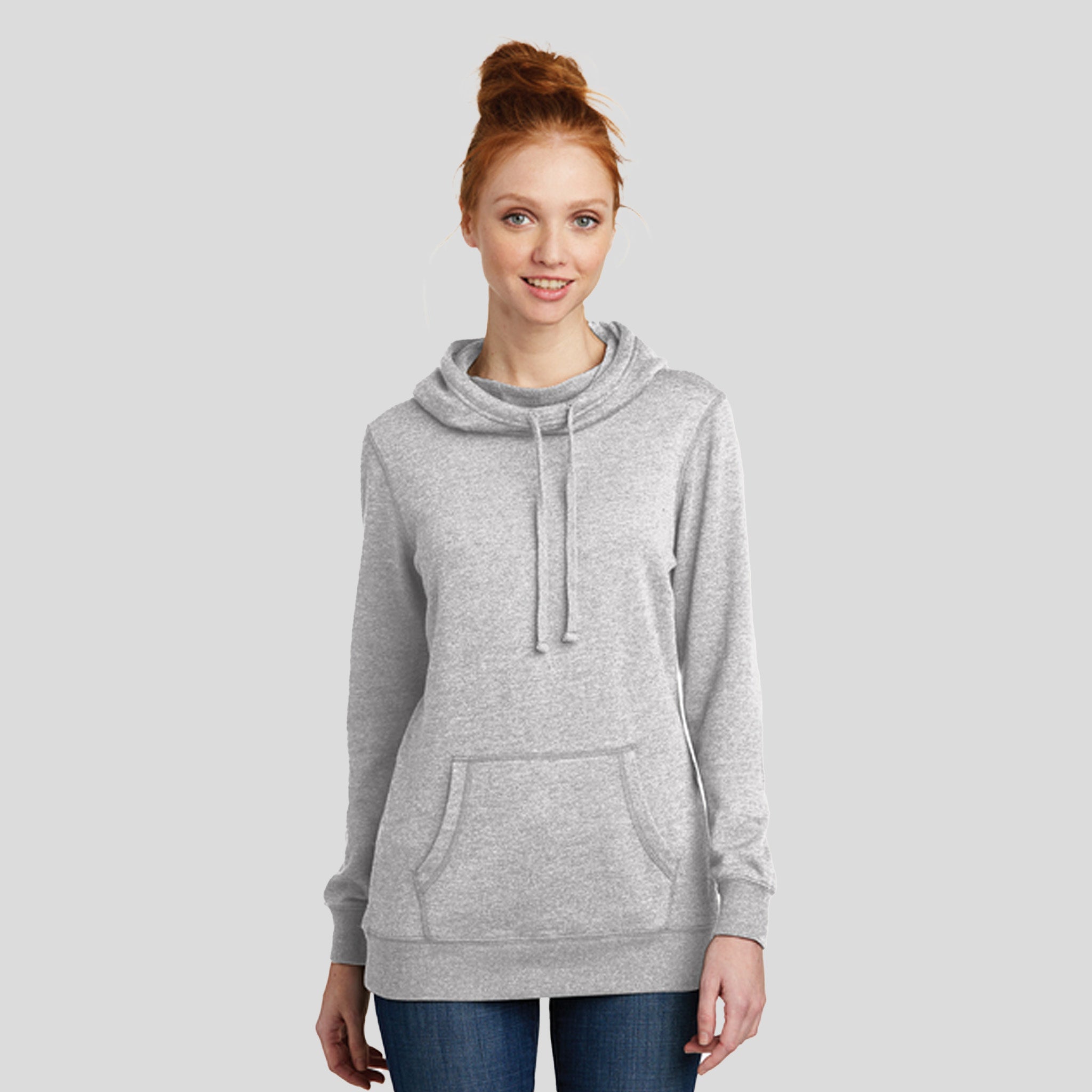Womenβs Lightweight Fleece Hoodie | Heathered Grey