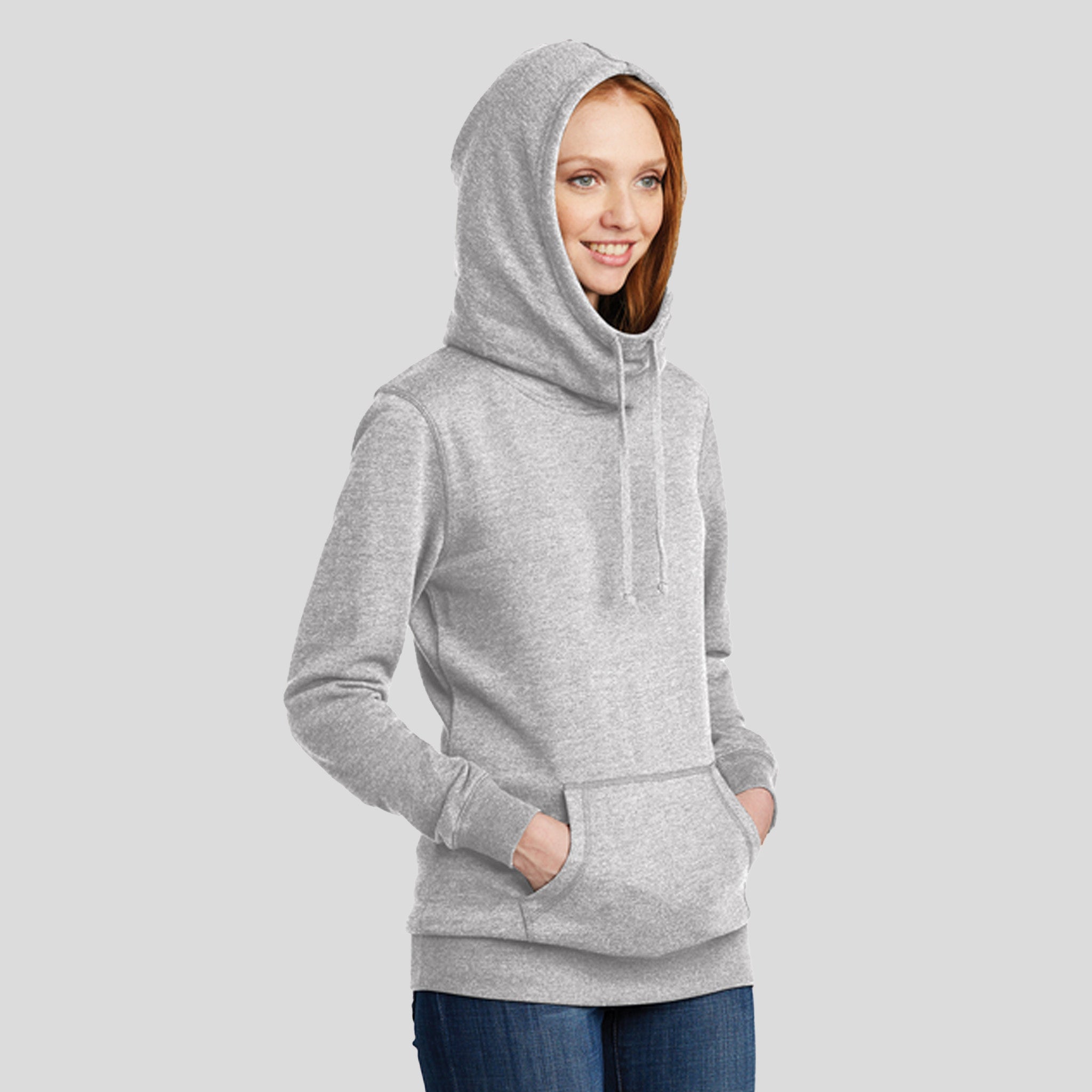 Womenβs Lightweight Fleece Hoodie | Heathered Grey