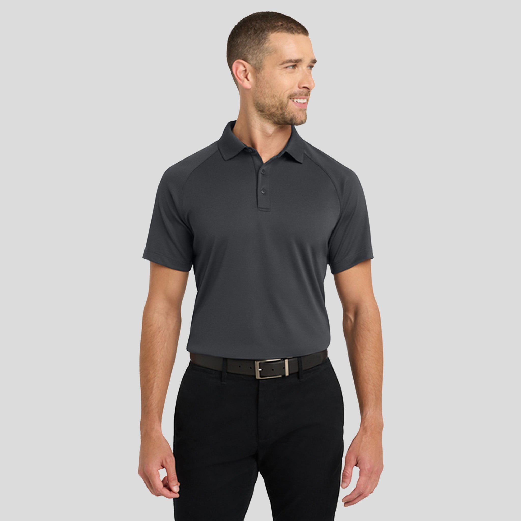 Crossover Raglan Polo | Battleship Grey