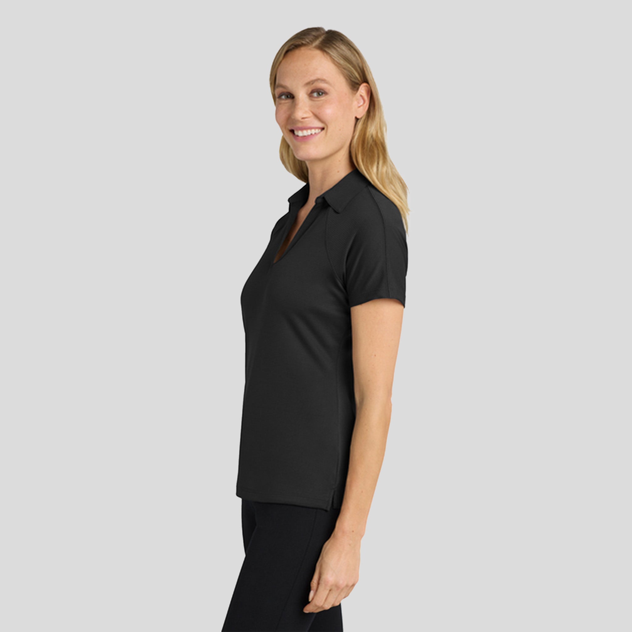 Women's Crossover Raglan Polo | Black