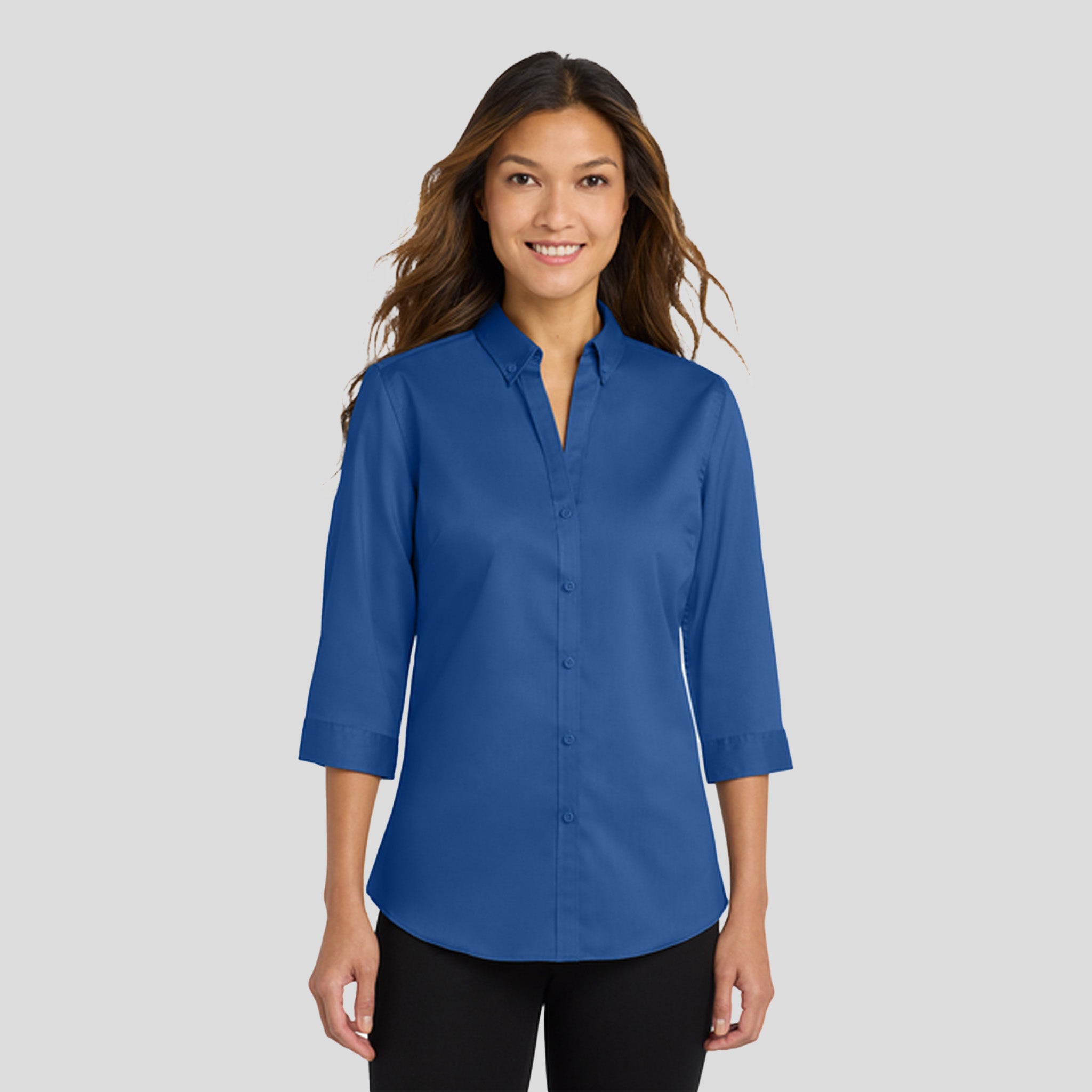 Women's 3/4-Sleeve SuperProβ’ Twill Shirt | True Blue