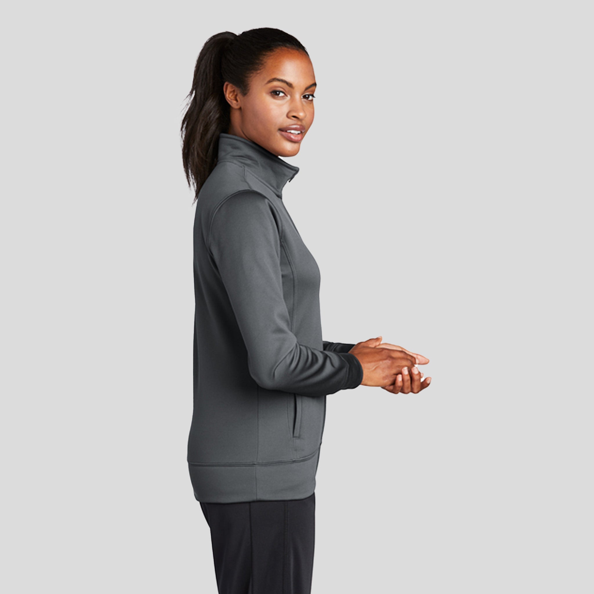 Women's Sport-Wickยฎ Fleece Full-Zip Jacket | Dark Smoke Grey