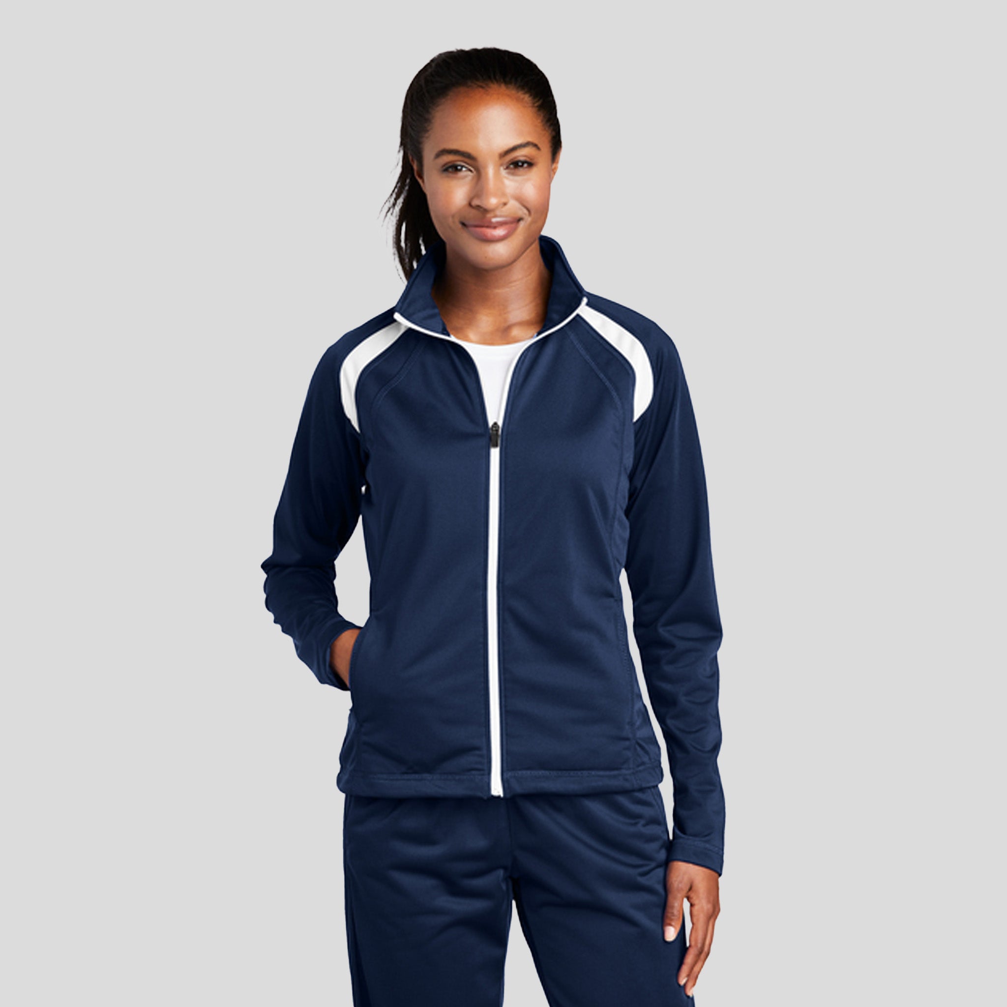 Women's Tricot Track Jacket | True Navy/White