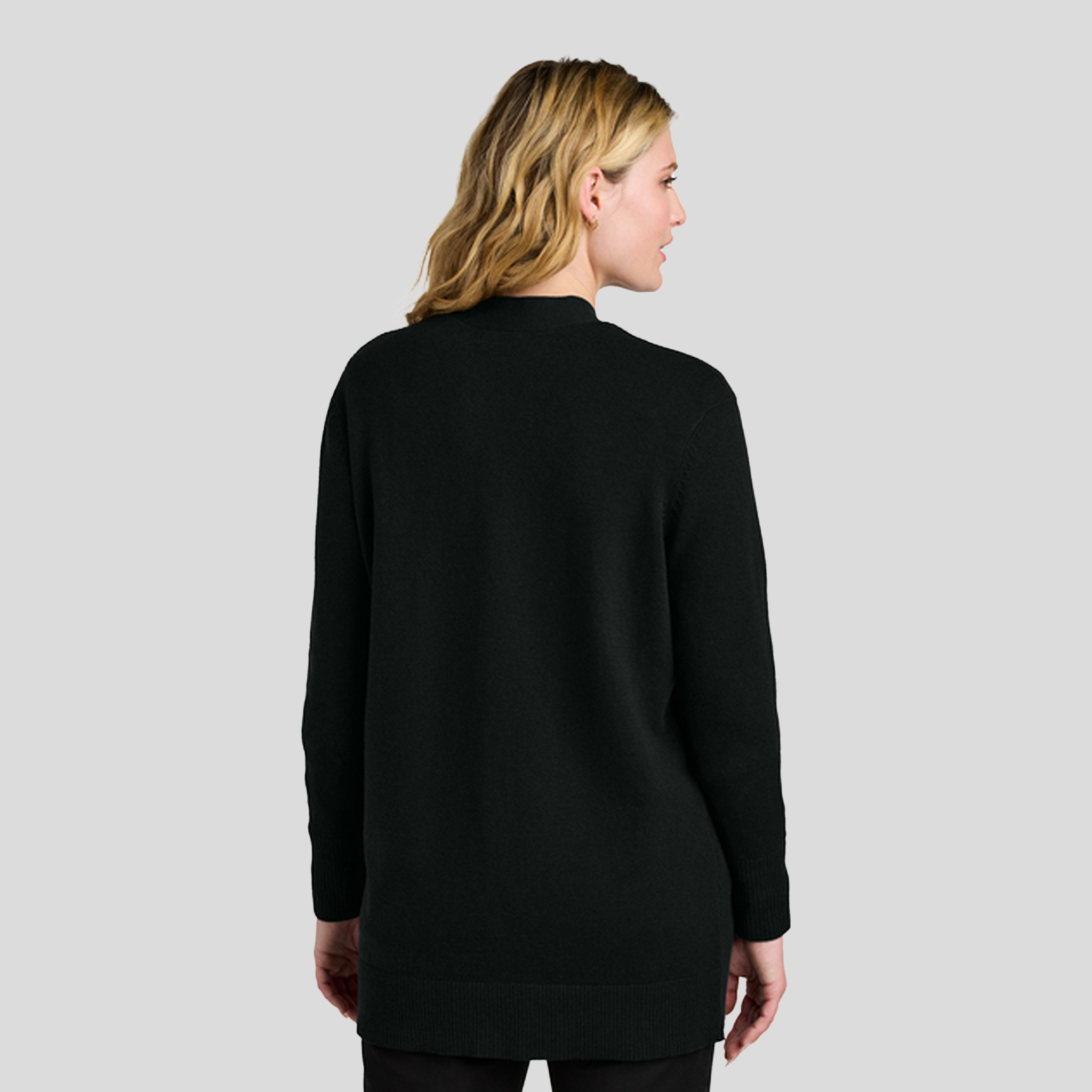 Womenβs Easy Care Open-Front Cardigan Sweater | Deep Black