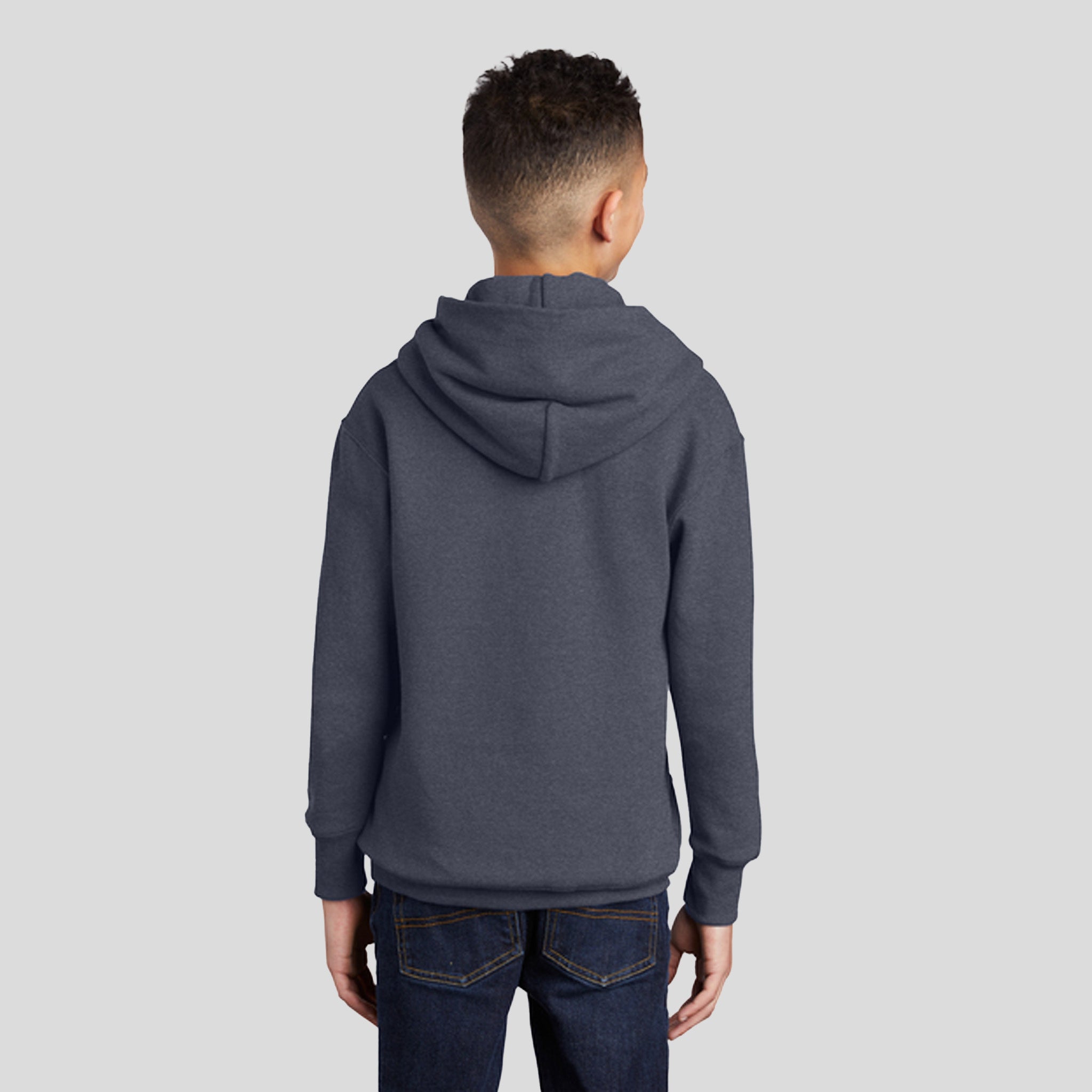 Youth Core Fleece Pullover Hooded Sweatshirt | Heather Navy