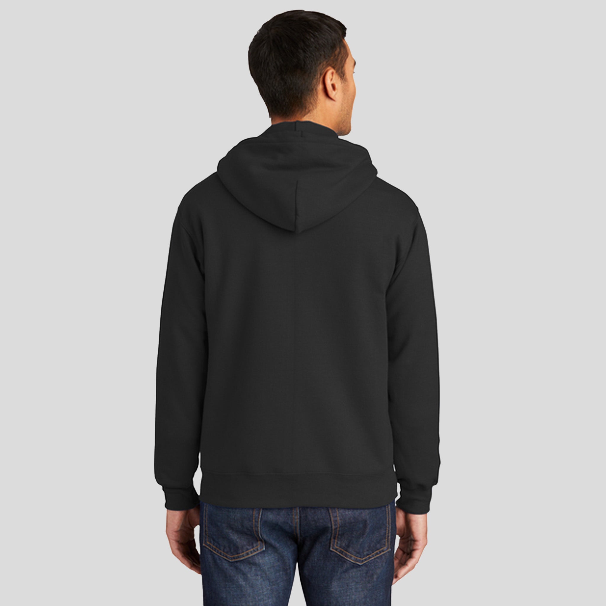 Tall Essential Fleece Full-Zip Hooded Sweatshirt | Jet Black