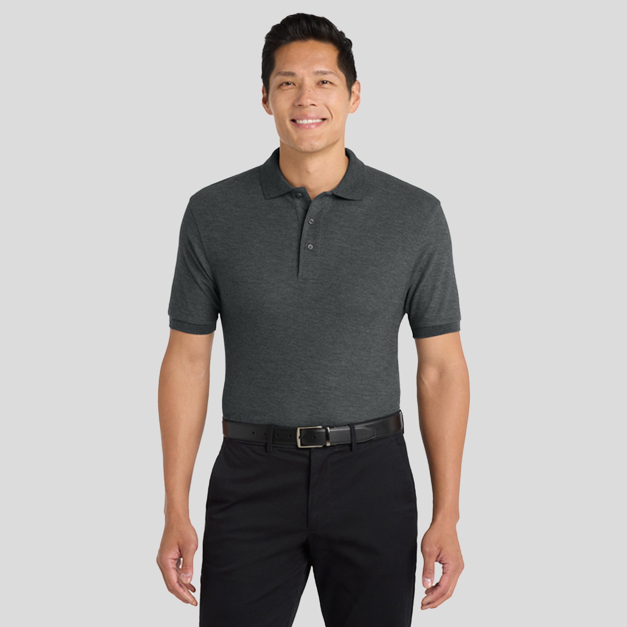 Silk Touchβ’ Polo | Charcoal Heather Grey