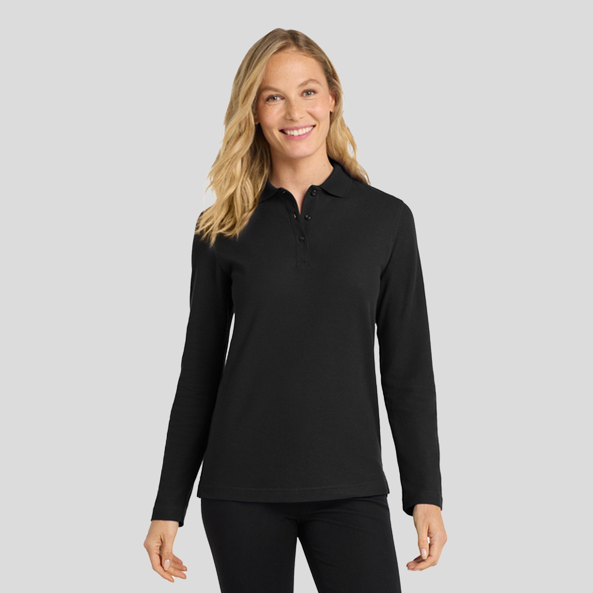 Women's Silk Touchβ’ Long Sleeve Polo | Black