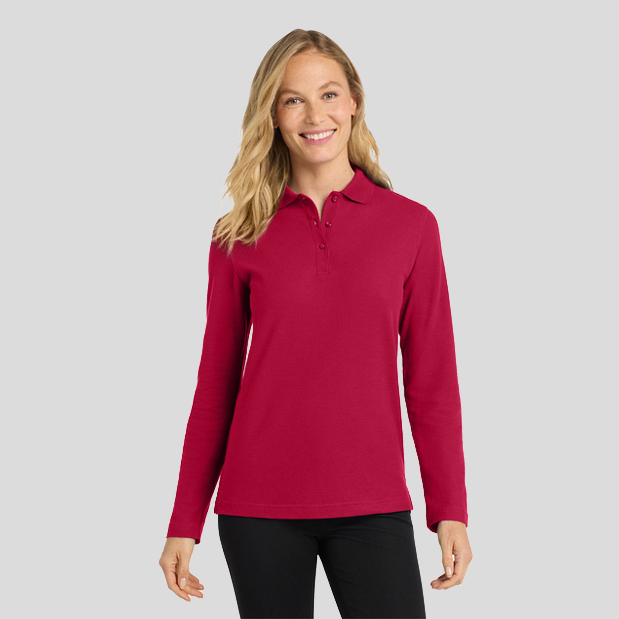 Women's Silk Touchβ’ Long Sleeve Polo | Red