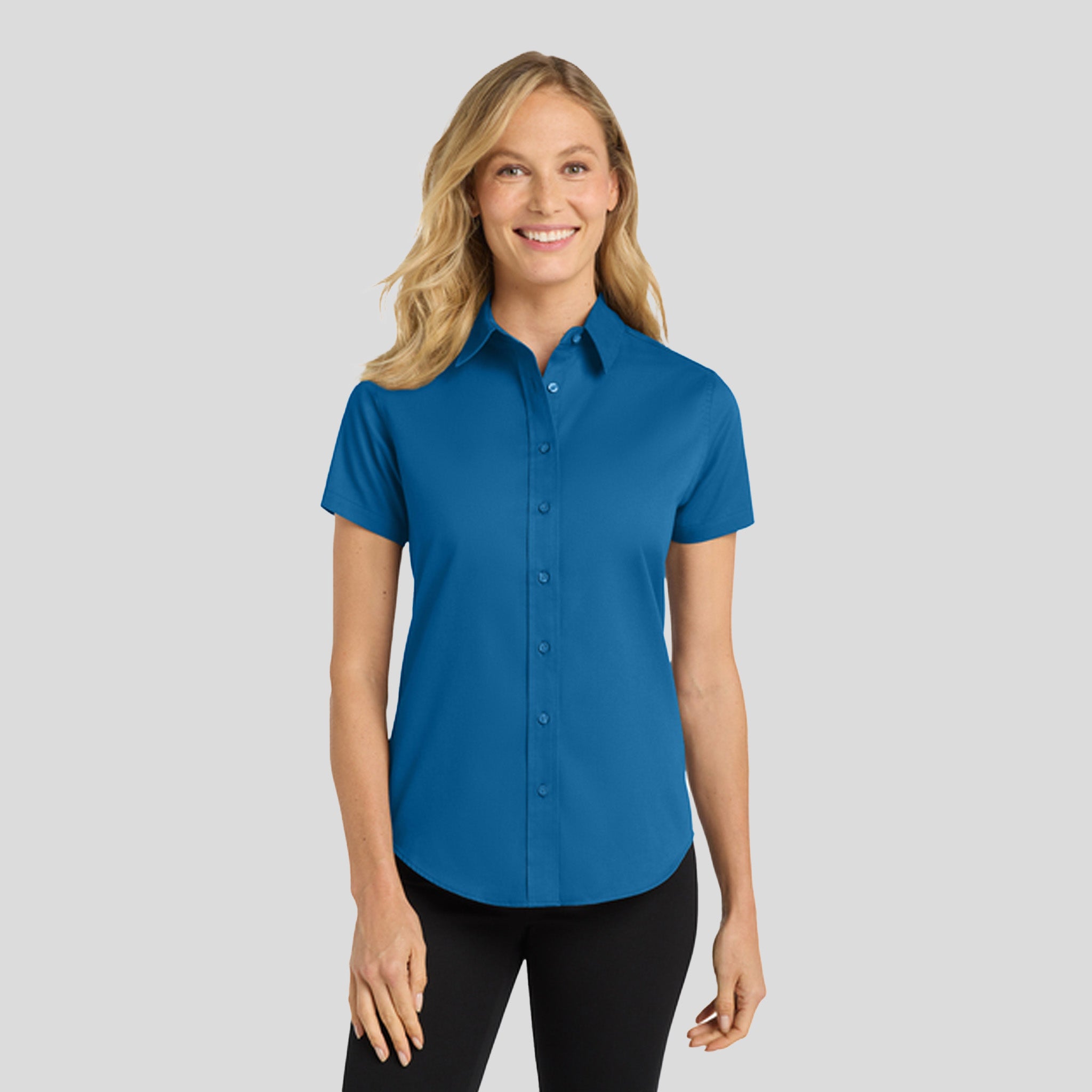 Women's Short Sleeve Easy Care Shirt | Strong Blue