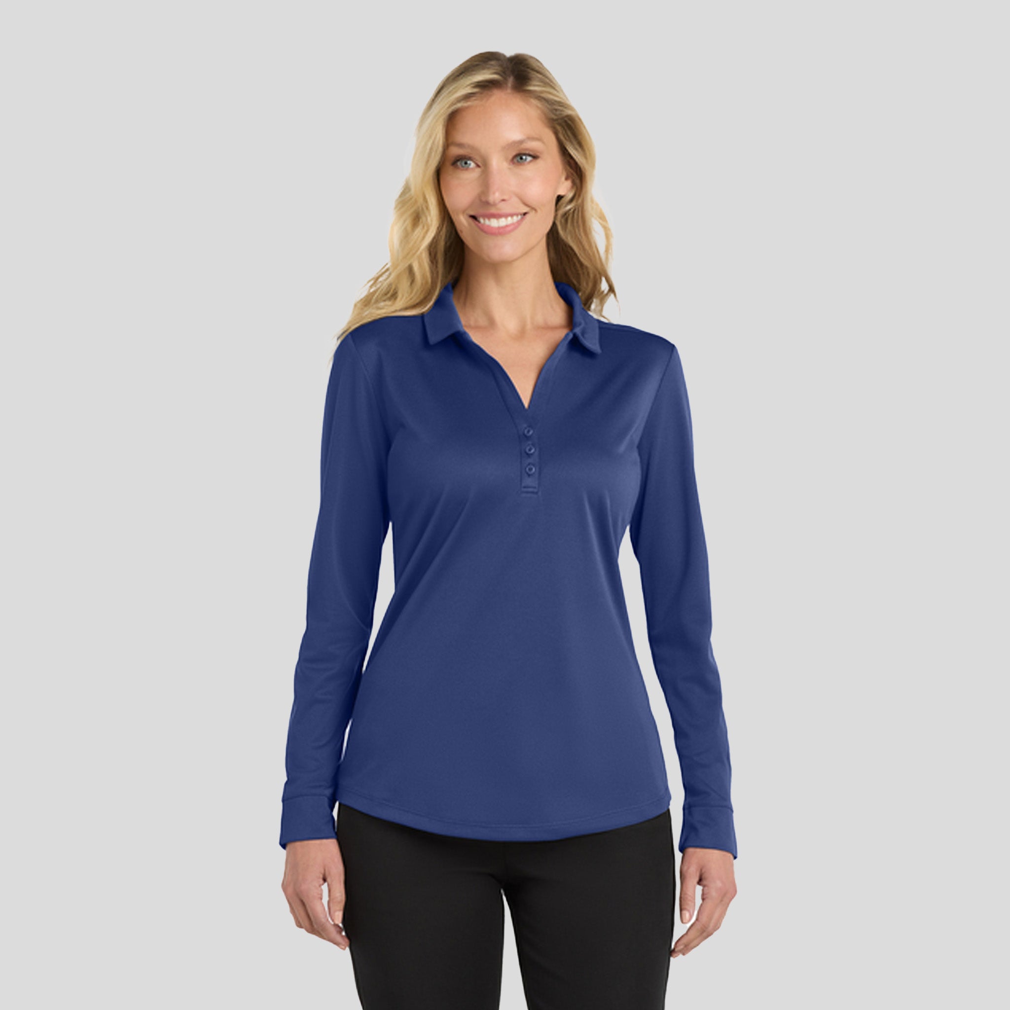 Women's Silk Touch™ Performance Long Sleeve Polo | Royal