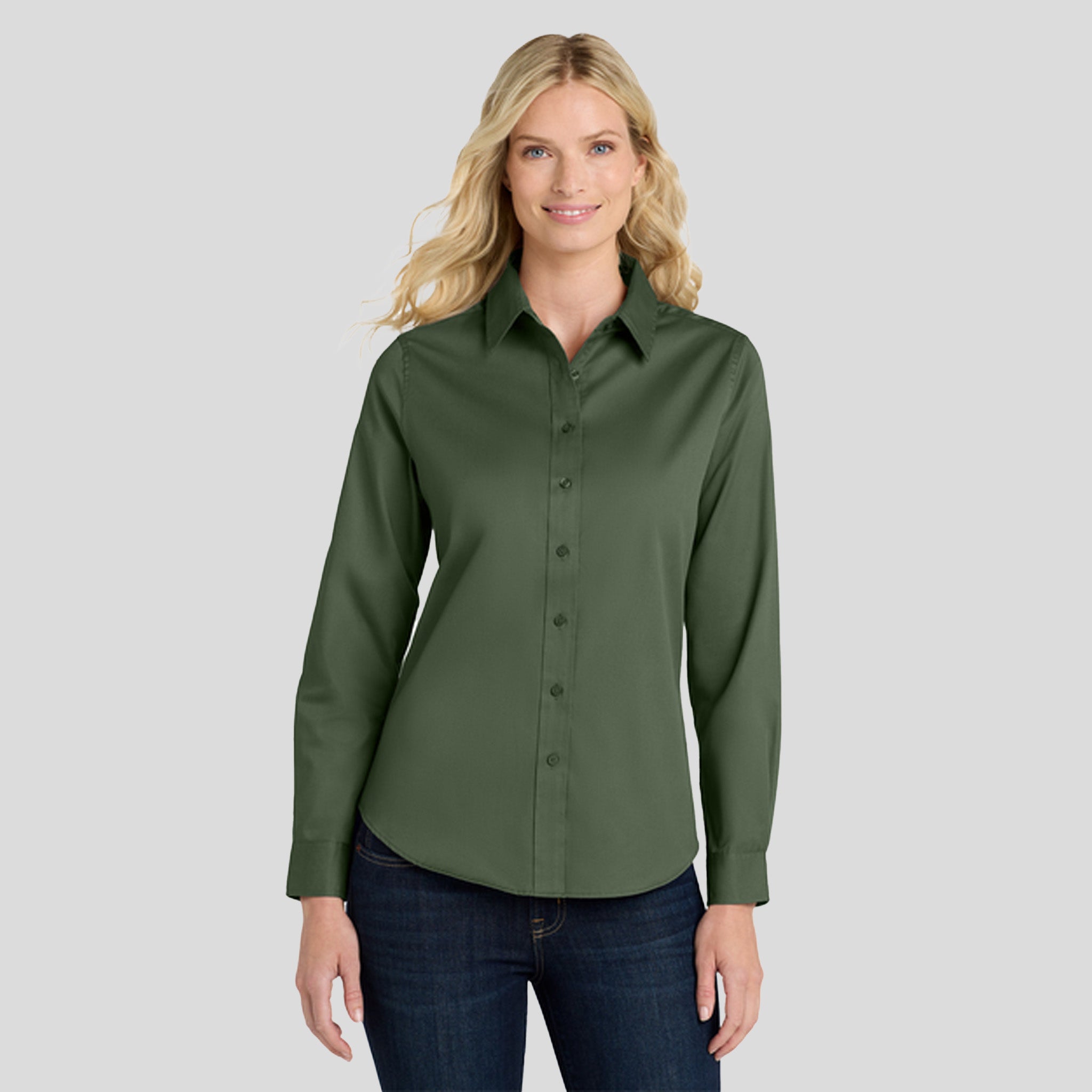 Women's Long Sleeve Easy Care Shirt | Clover Green
