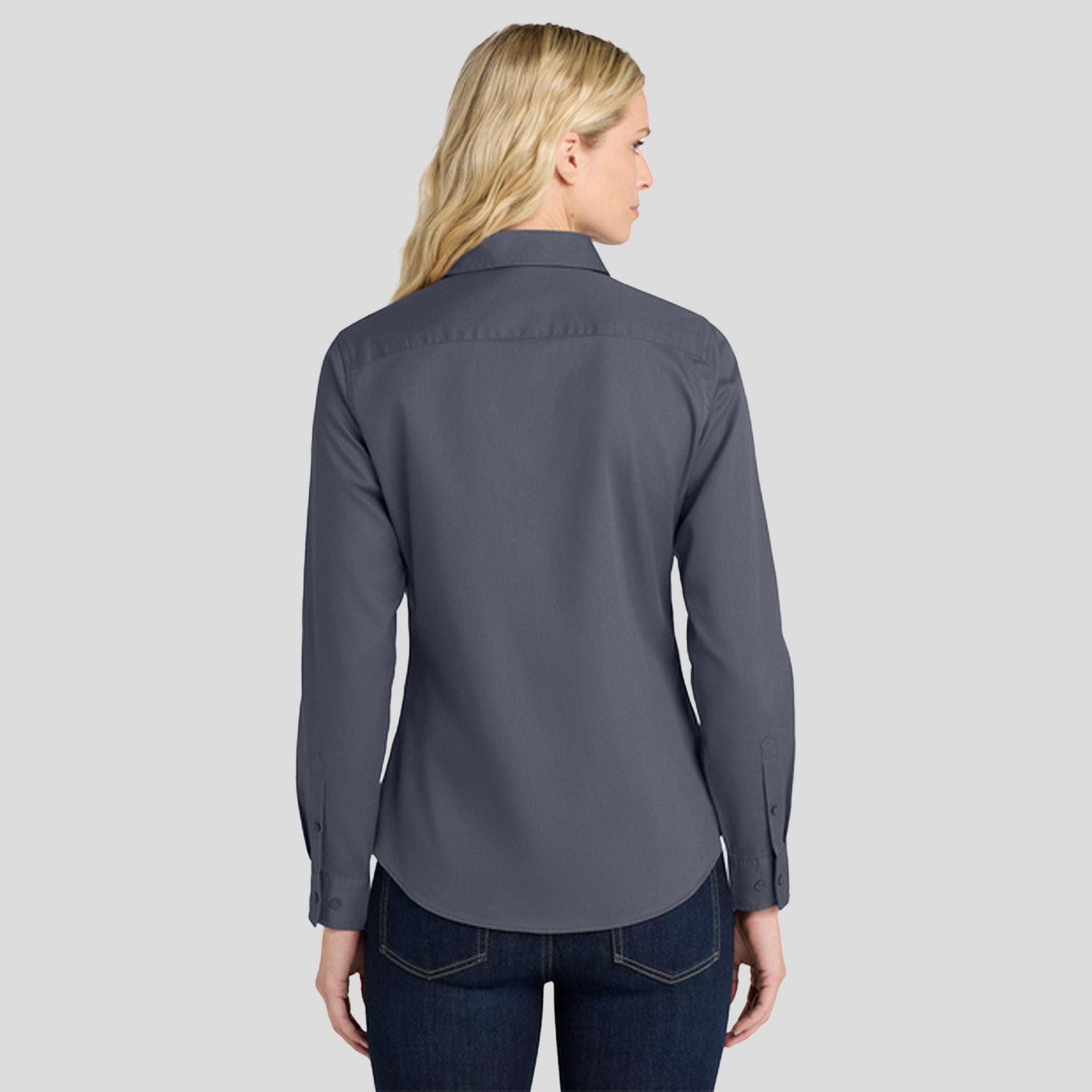 Women's Long Sleeve Easy Care Shirt | Steel Grey/Light Stone
