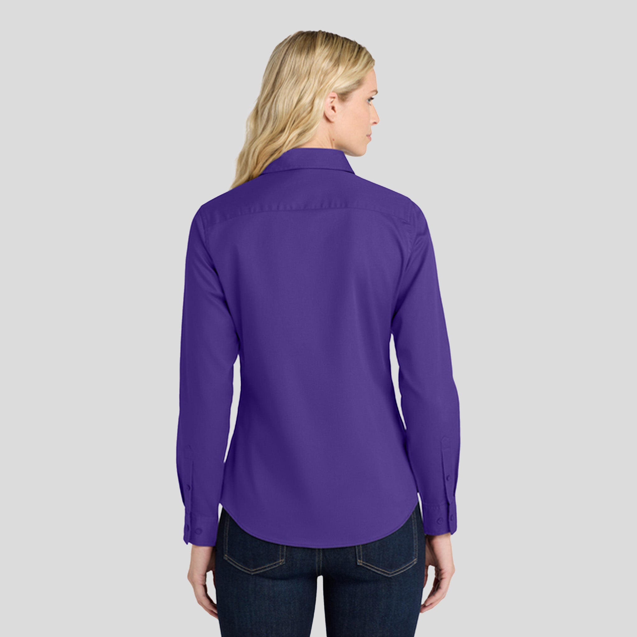 Women's Long Sleeve Easy Care Shirt | Purple/Light Stone