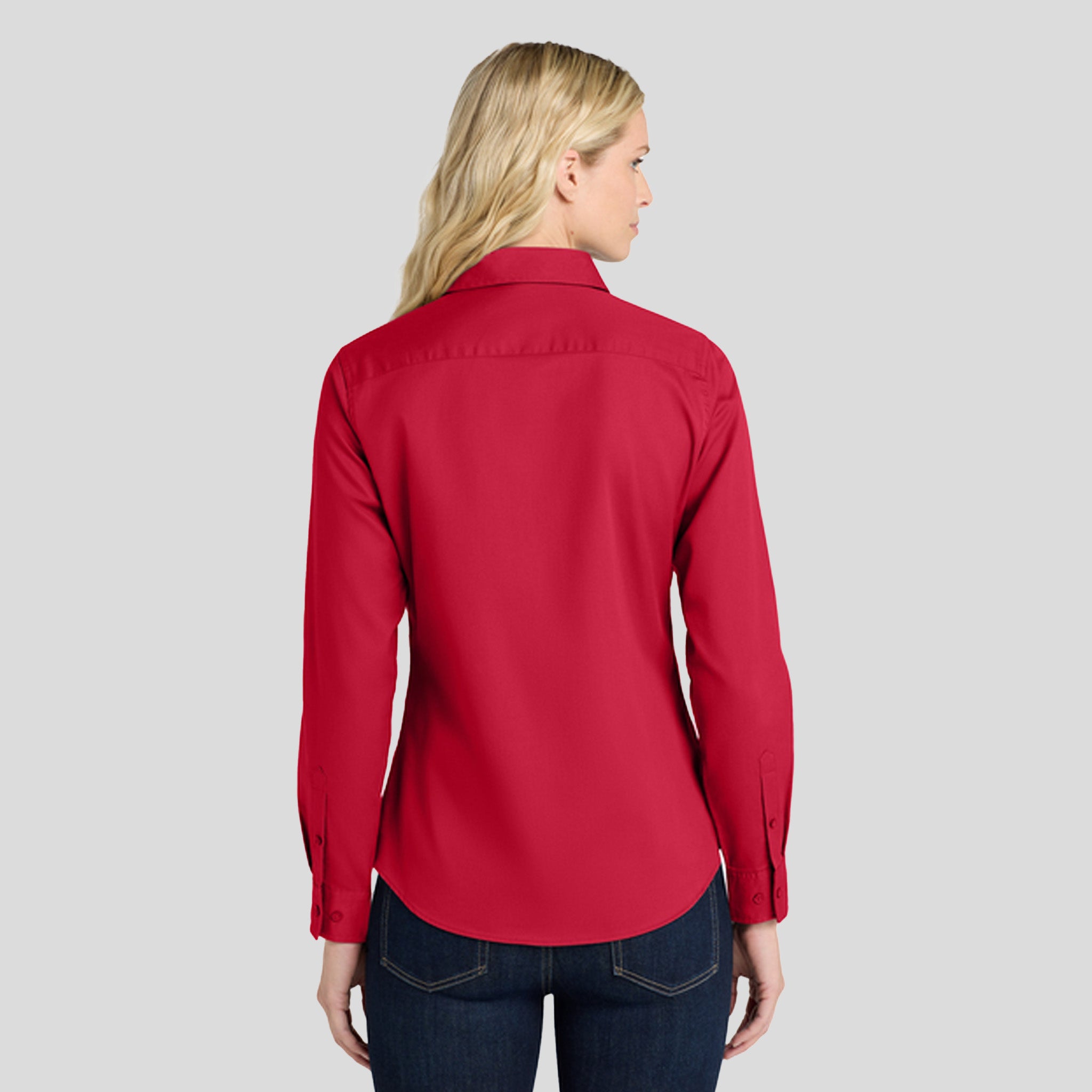 Women's Long Sleeve Easy Care Shirt | Red/Light Stone