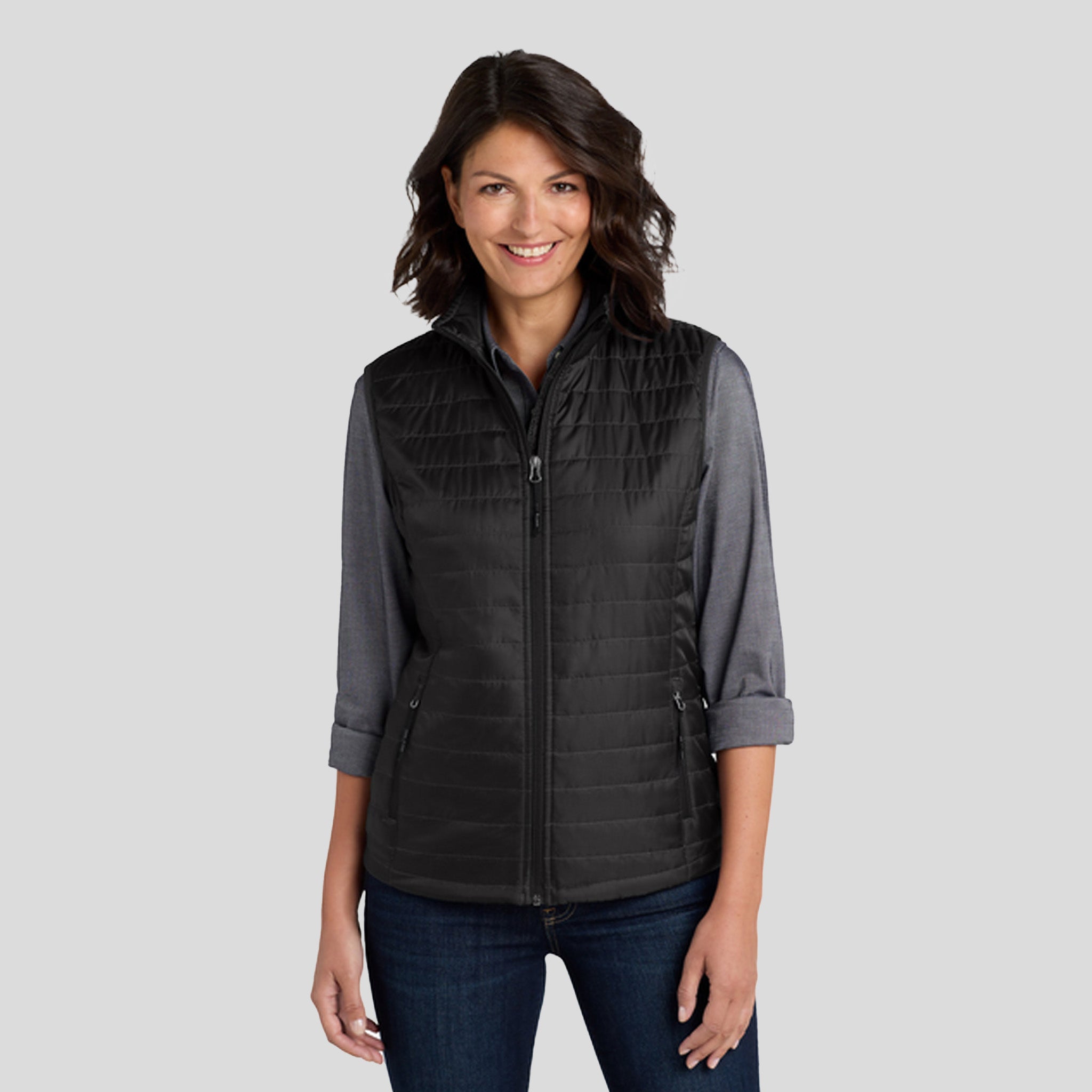 Women's Packable Puffy Vest | Black